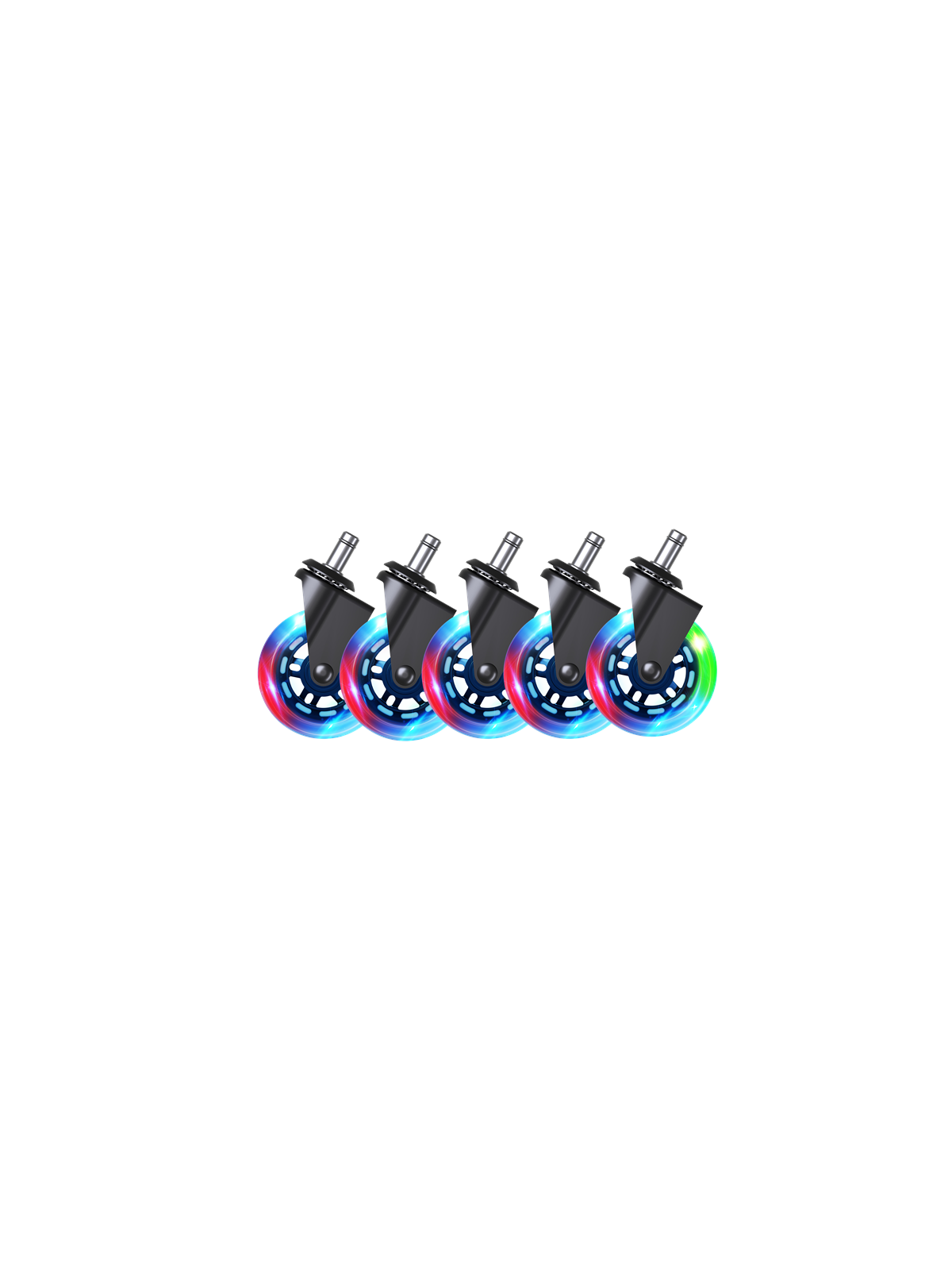 DUTZO Premium 3" universal gummihjul til alle stol typer - RGB - Gummi, Gamerstol