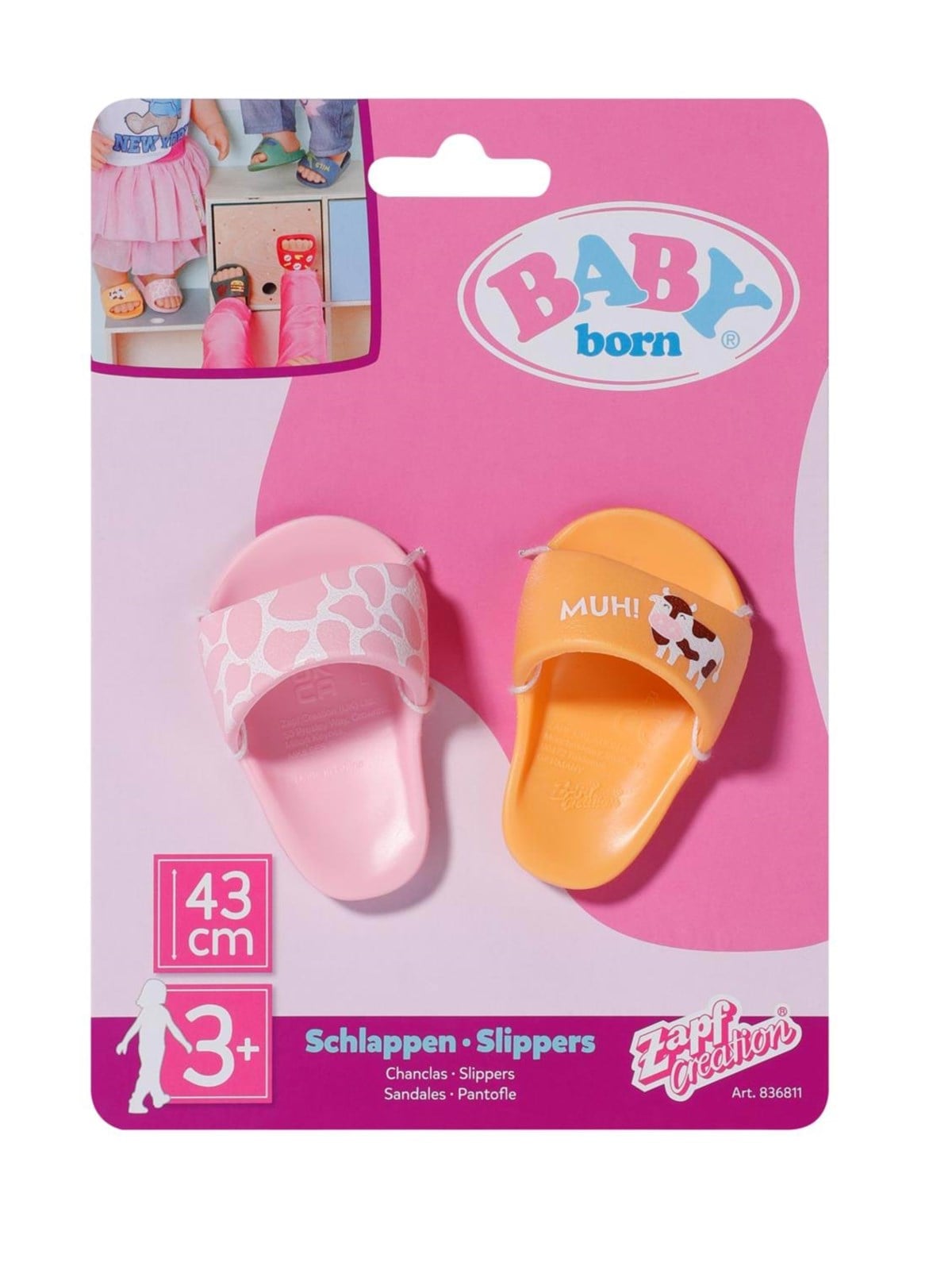 Baby Born Slippers 43cm assorted, Dukker Og Dukketilbehoer