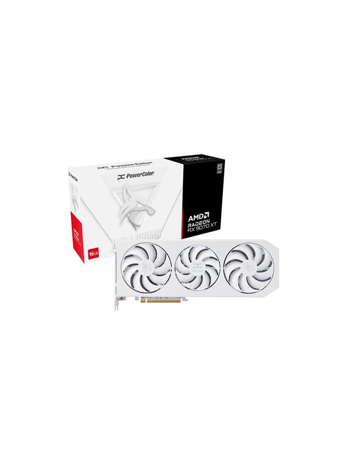 PowerColor Radeon RX 9070 XT Hellhound Spectral White - 16GB GDDR6 RAM - Grafikkort