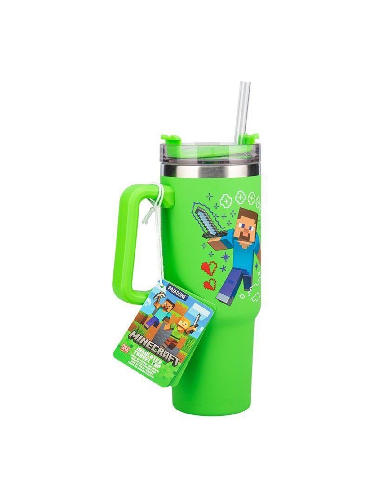 Paladone - Minecraft Green 900ml Insulated Cup and Straw, Merchandise