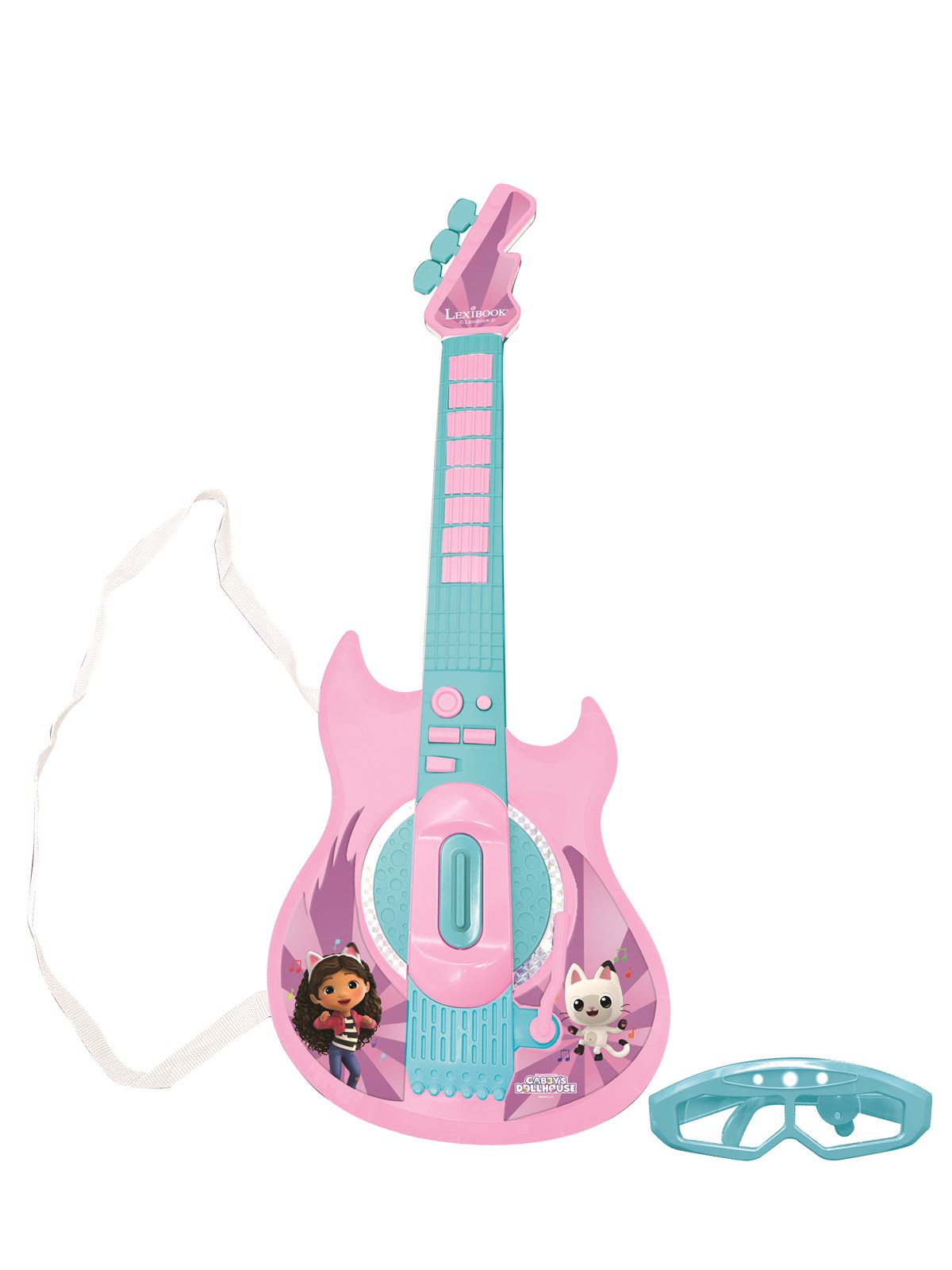 Gabby's Dollhouse Elektronisk Guitar med Lys og Briller med mikrofon, Musik