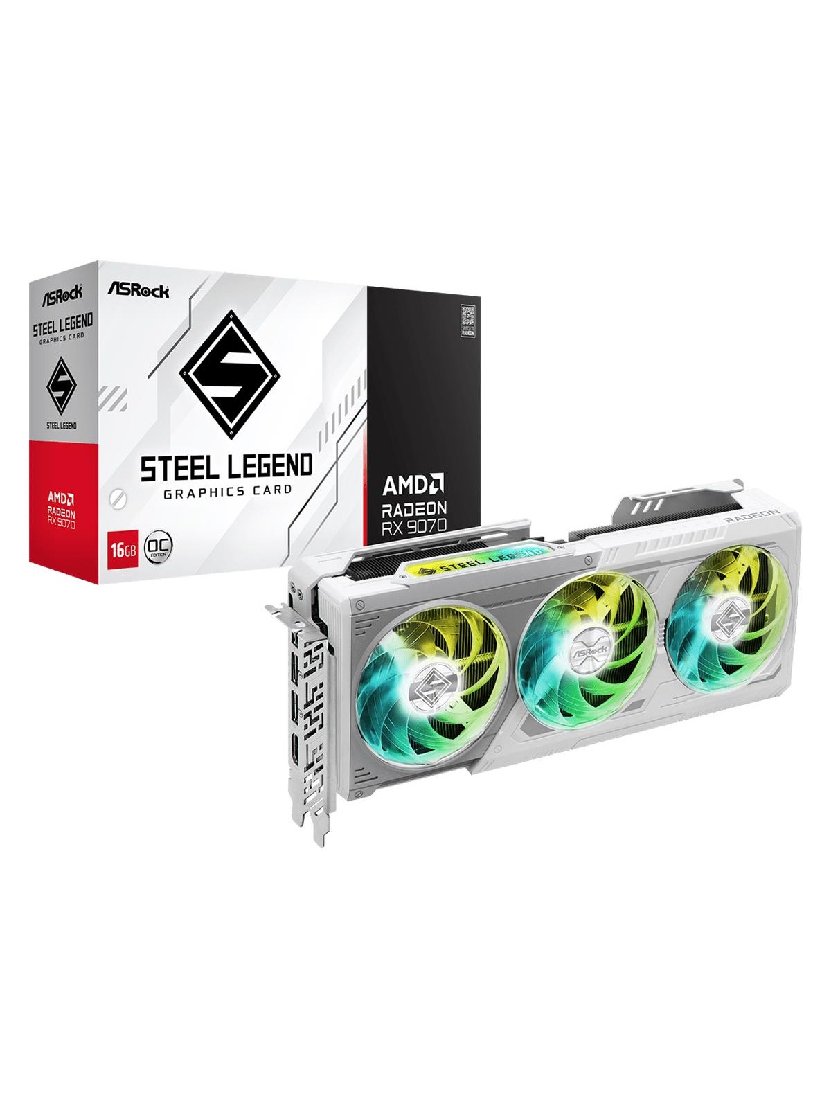 ASRock Radeon RX 9070 Steel Legend - 16GB GDDR6 RAM - Grafikkort, Grafikkort