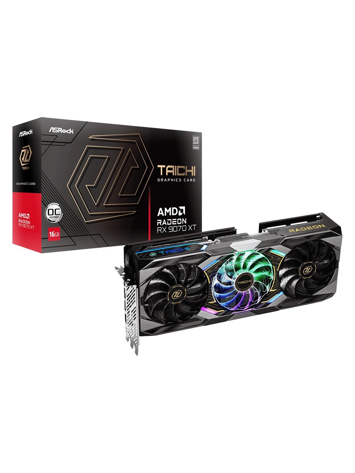 ASRock Radeon RX 9070 XT Taichi OC - 16GB GDDR6 RAM - Grafikkort, Grafikkort