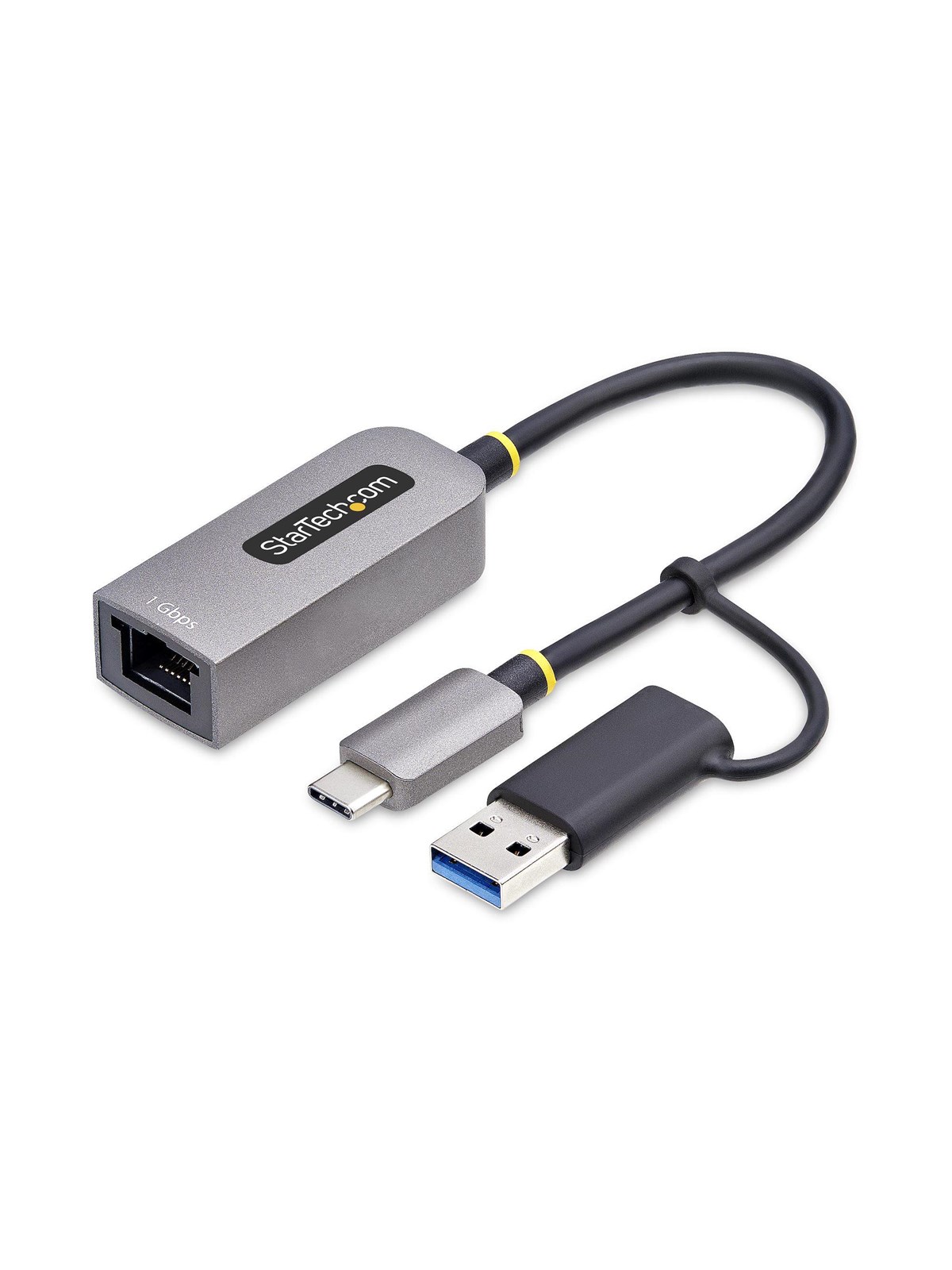 StarTech.com USB-C to Ethernet Adapter w/USB-A Adapter Realtek RTL8153B - network adapter - USB-C 3.2 Gen 1 - Gigabit Ethernet