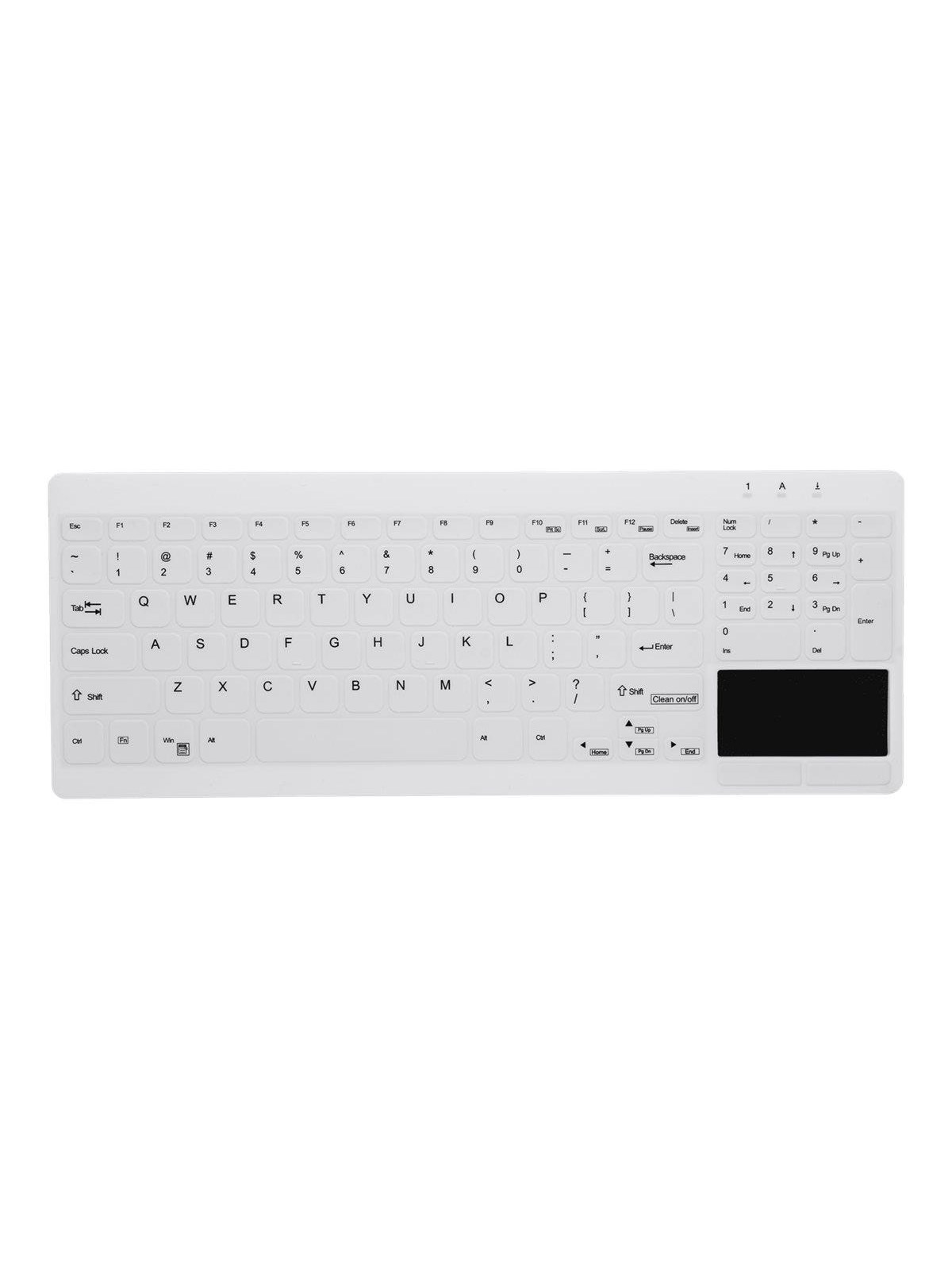 Cherry Active Key MedicalKey AK-C7412F - keyboard compact - with touchpad - QWERTY - Pan Nordic - white Input Device - Tastatur - Nordisk - Hvid