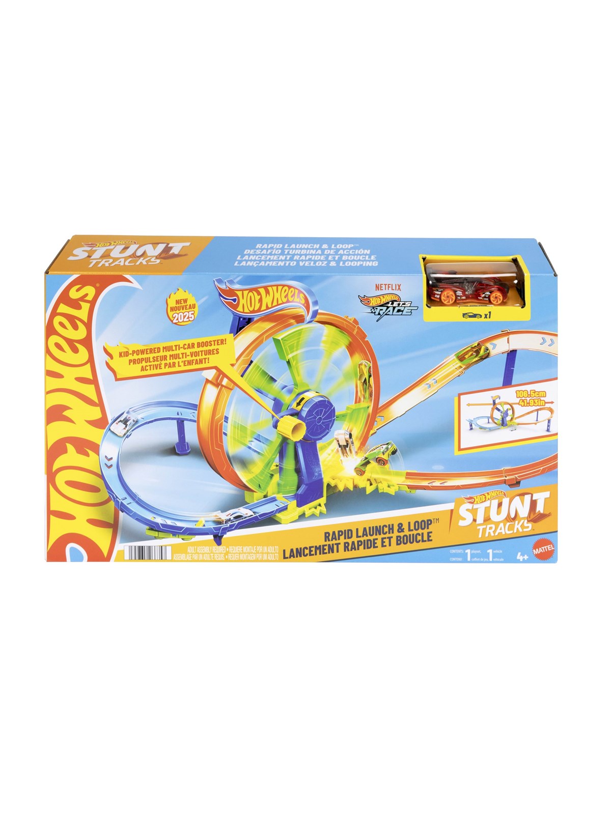 Hot Wheels Stunt Tracks Rapid Launch & Loop, Legetøjsbil