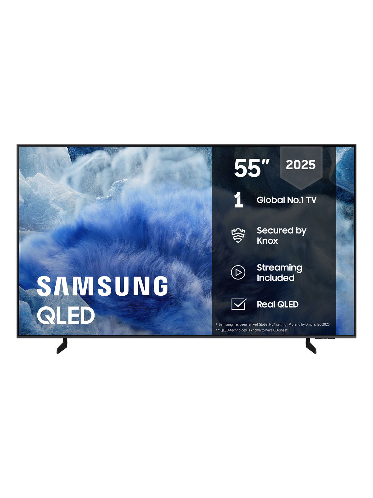 Samsung 55" Fladskærms TV QLED 4K TQ55Q8FåUXXC, Fjernsyn