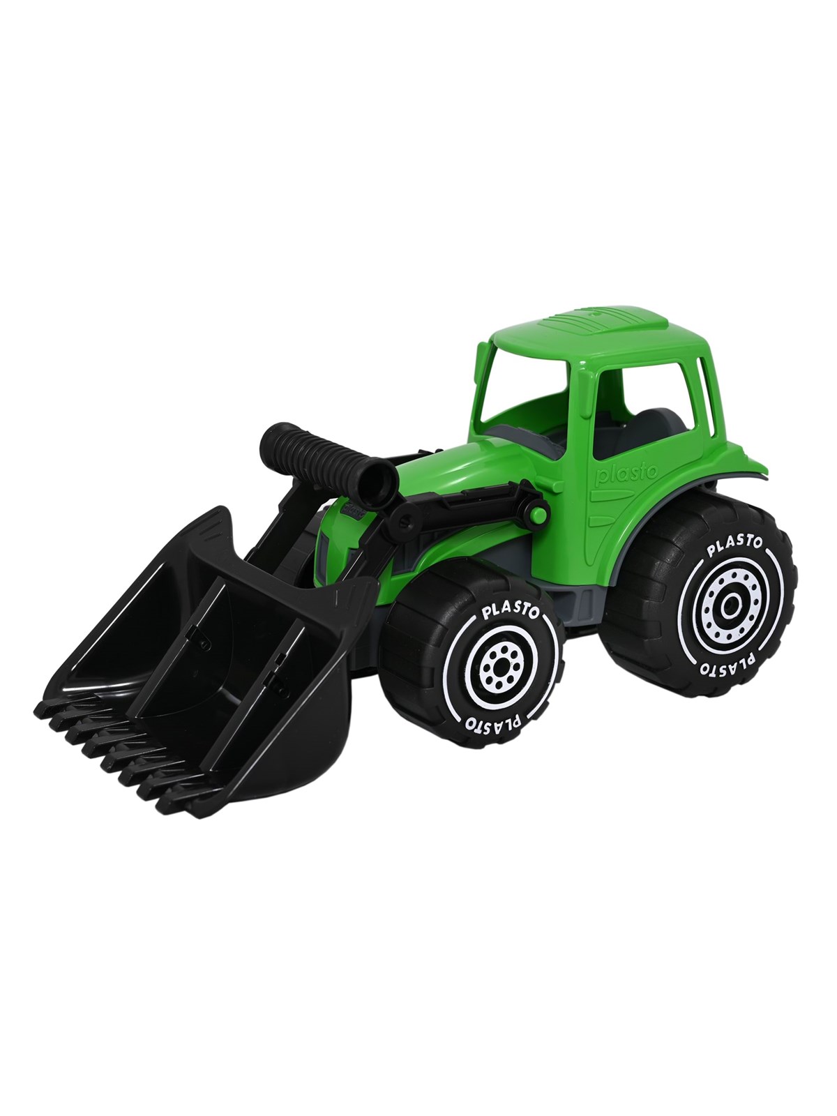 Plasto Traktor med frontlæsser. Grøn. 32 cm, Udendørsleg
