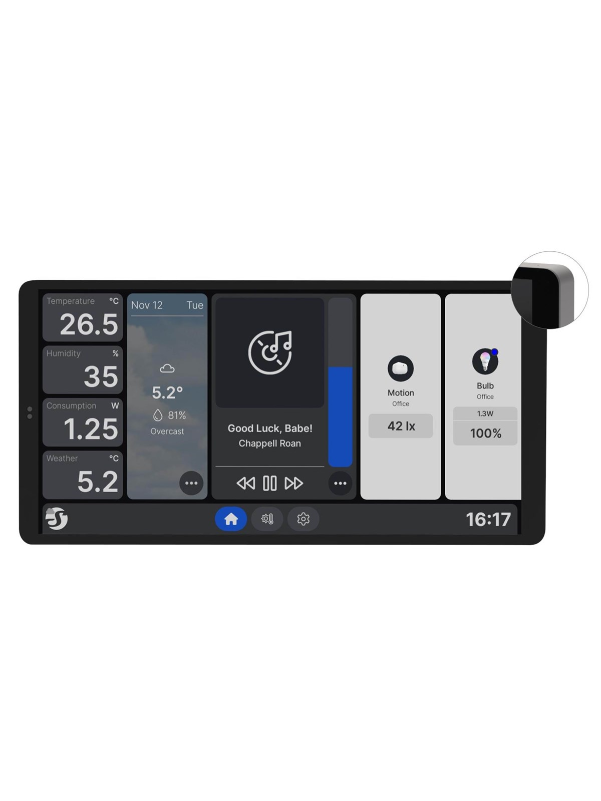 Shelly Wall Display X2 Silver - WiFi touch skærm, Smart Home