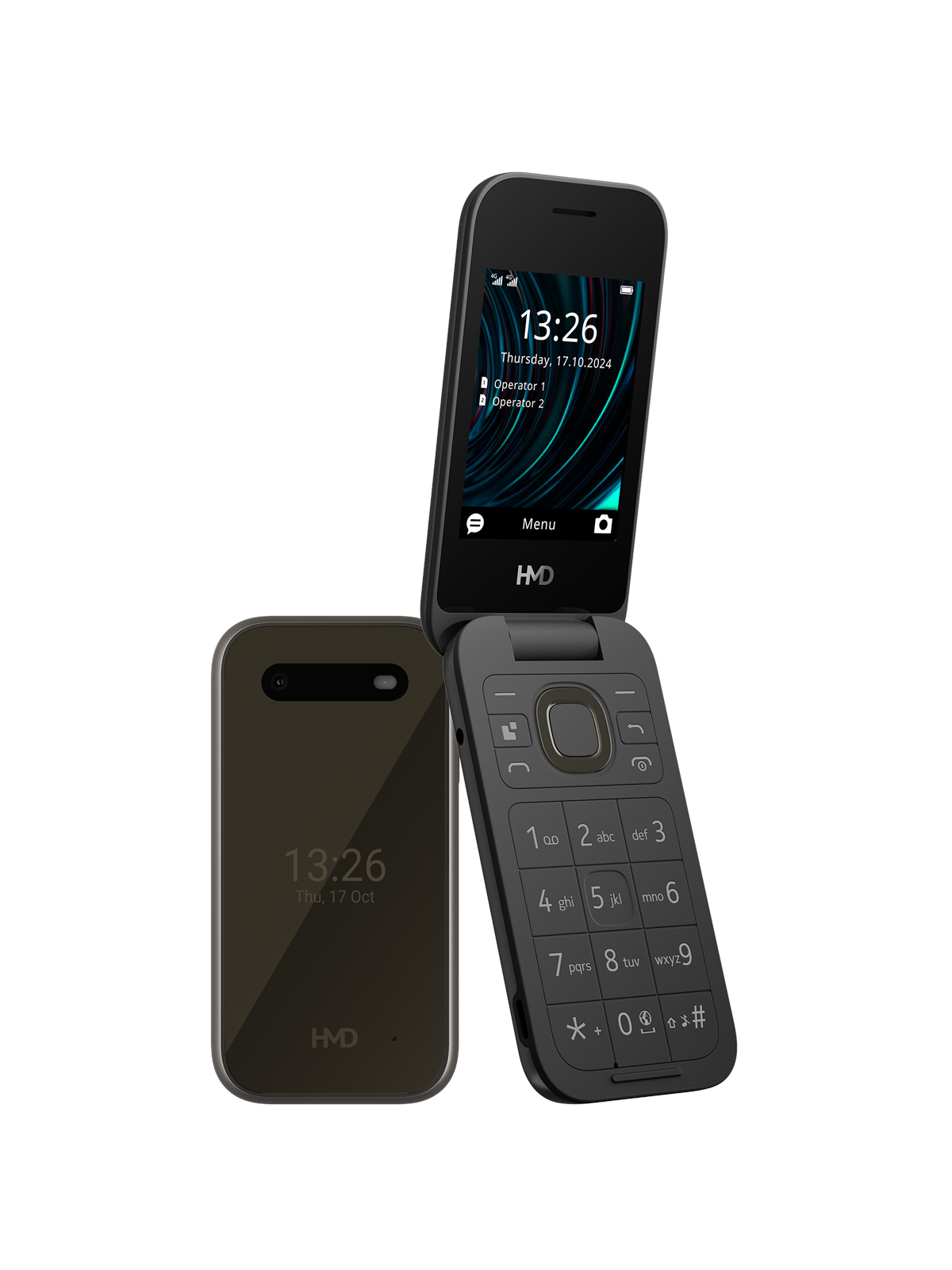HMD 2660 Flip - Black, Mobiltelefon