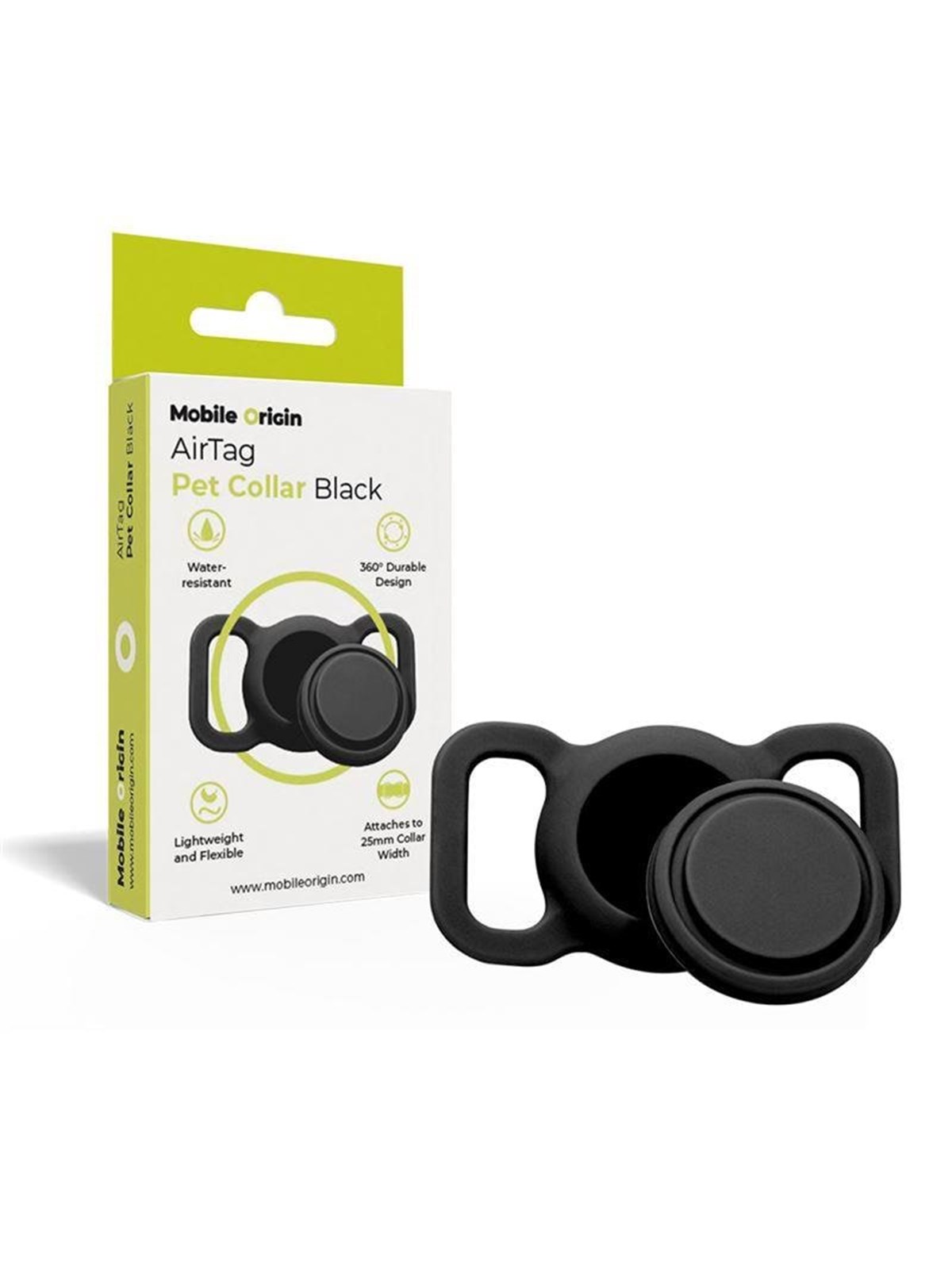 Mobile Origin AirTag Pet Collar - black, Mobil Tilbehør
