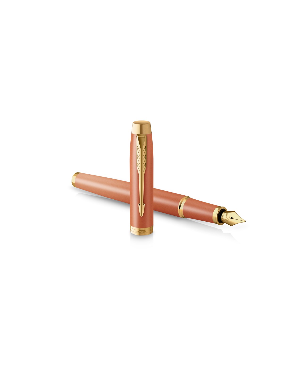 Parker IM Writing Rituals Fyldepen, Uplifting Orange finish & guldfarvet beklædning, Fin spids, Blå blækpatron, Gaveæske