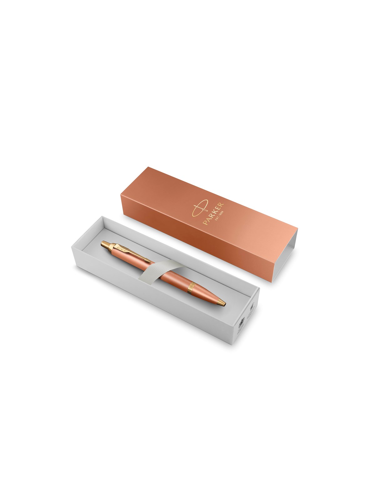 Parker IM Writing Rituals Kuglepen, Uplifting Orange finish & guldfarvet beklædning, Medium spids, Blå blækpatron, Gaveæske