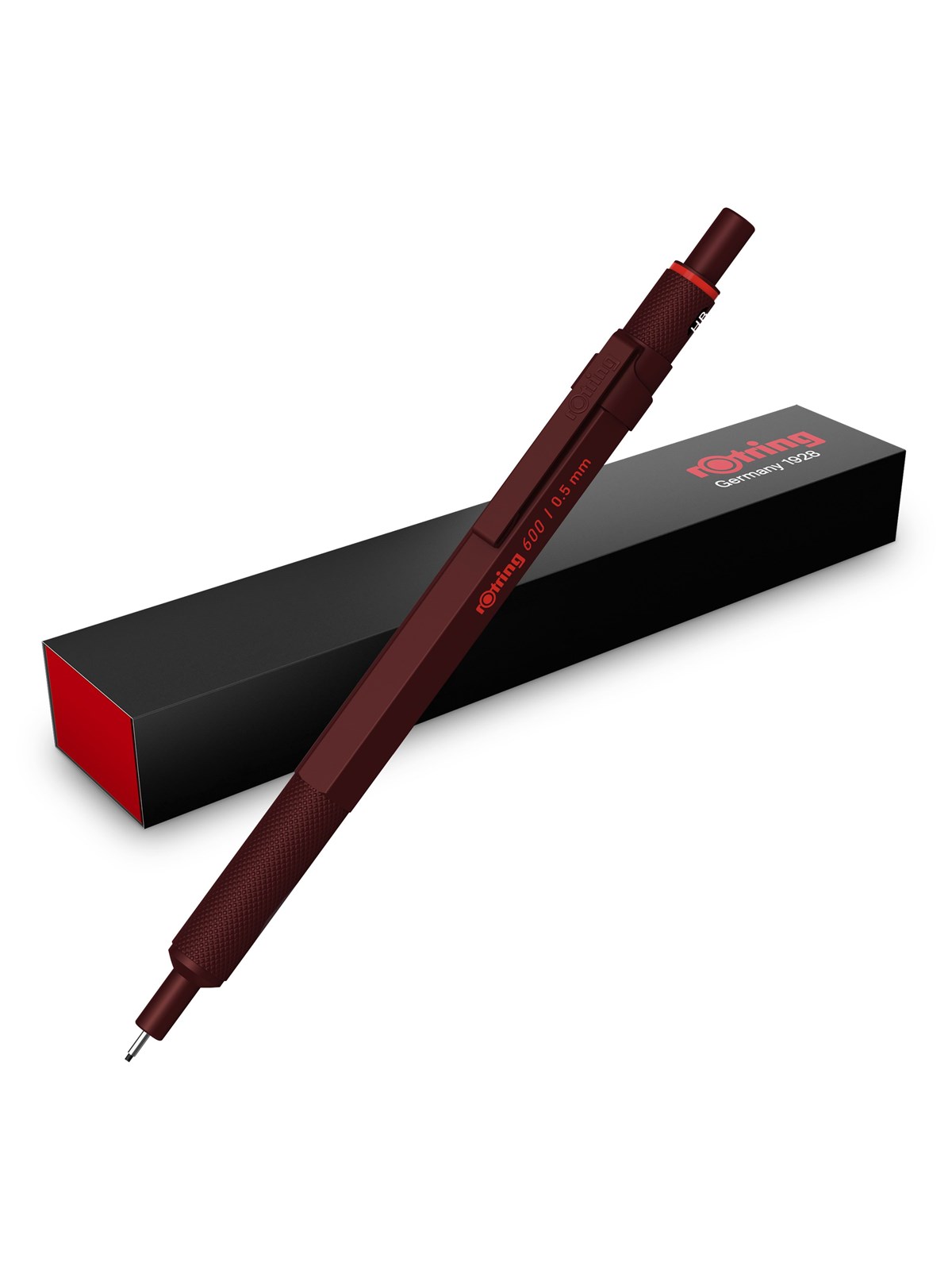 Rotring 600 Mechanical Pencil | HB Lead 0.5 mm | All-Metal Body Propelling Pencil | Chocolate Truffle | Non-Slip Knurled Grip & Hexagonal Barrel