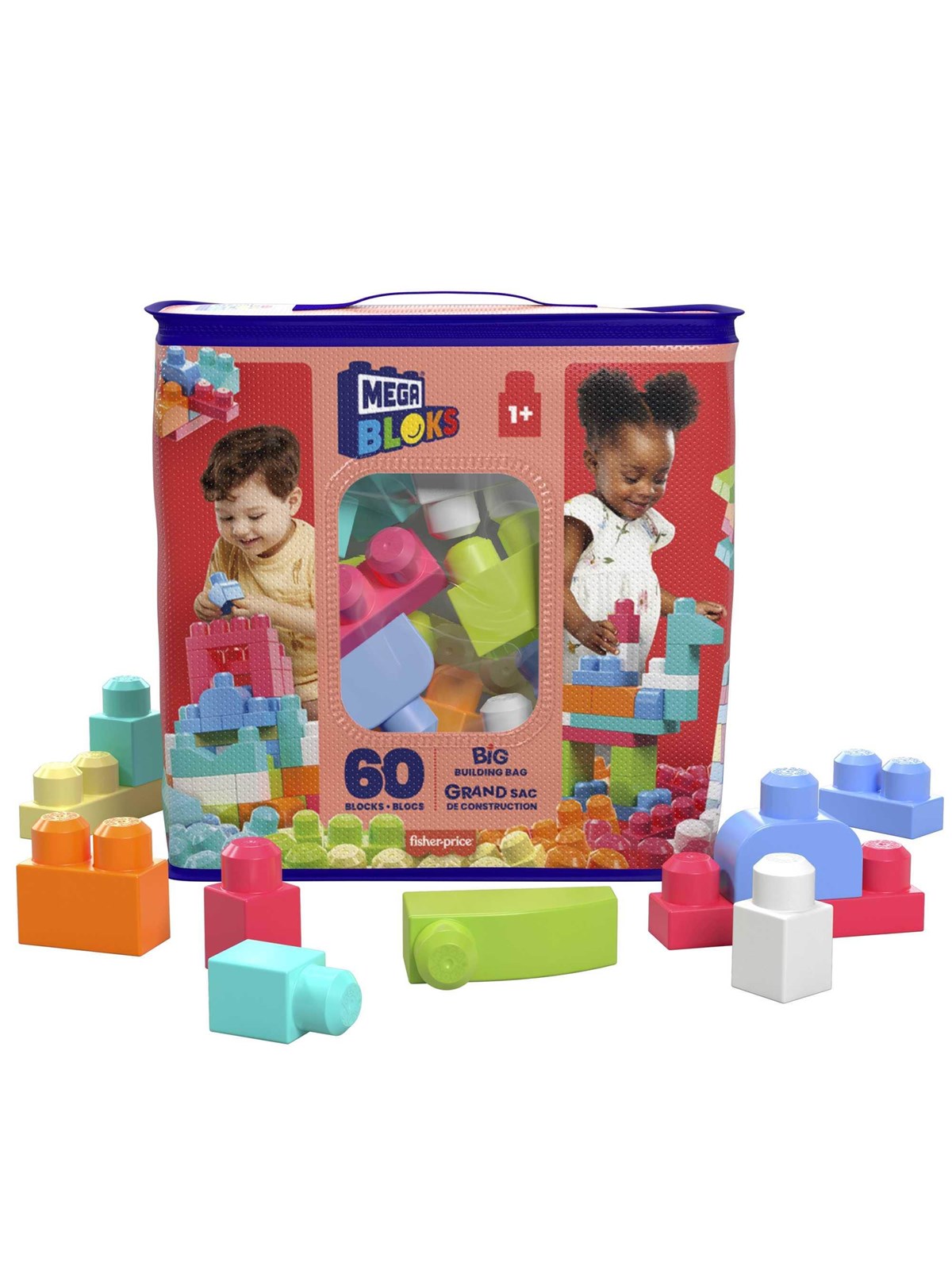MEGA BLOCKS First Builders Big Building Bag 60 pcs, Konstruktionslegetøj
