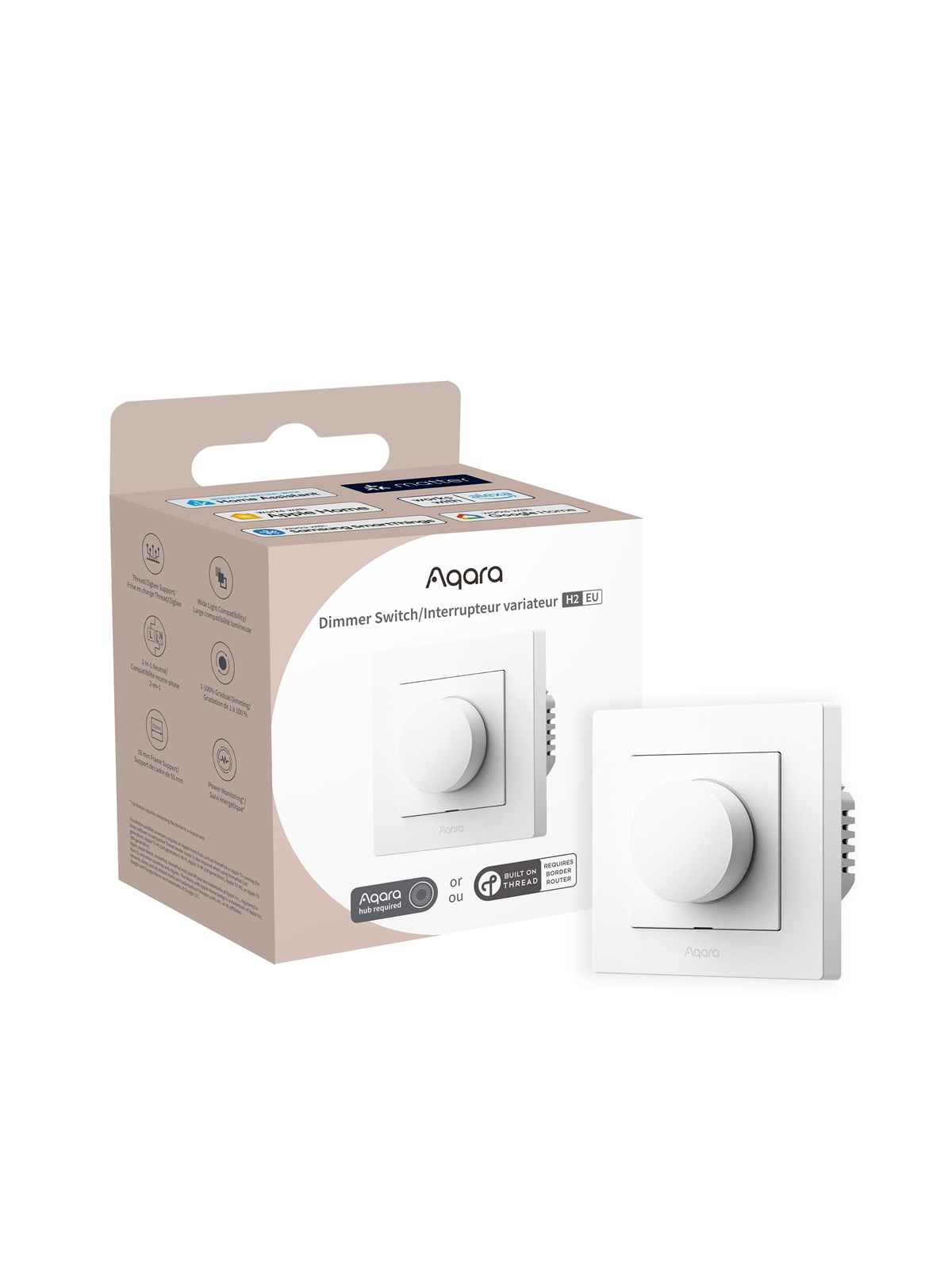 Aqara Dimmer Switch H2 EU - Hvid, Smart Home