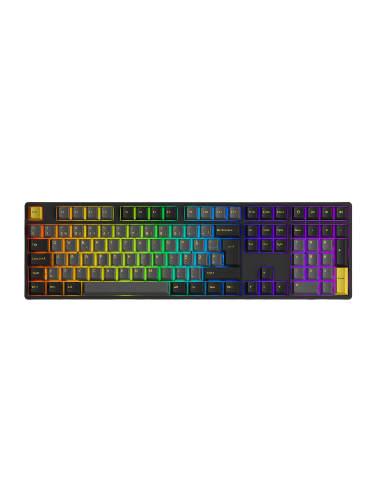 Akkogear 5108B Black/Gold - V3 Blue Pro Switch - Gaming Tastatur - Universal - Sort