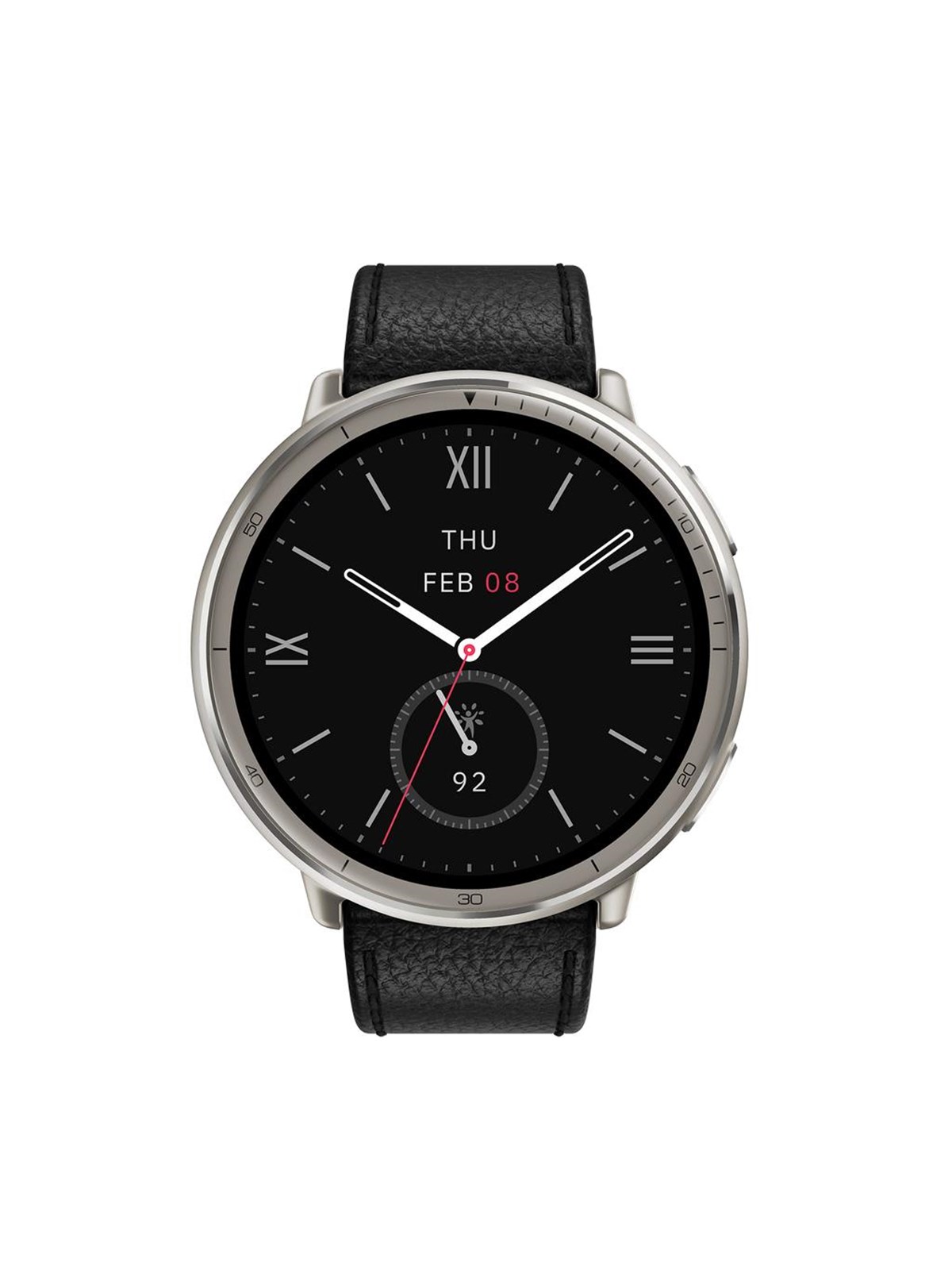 Amazfit Active 2 Round NFC 44mm - Black Leather, Smartwatch