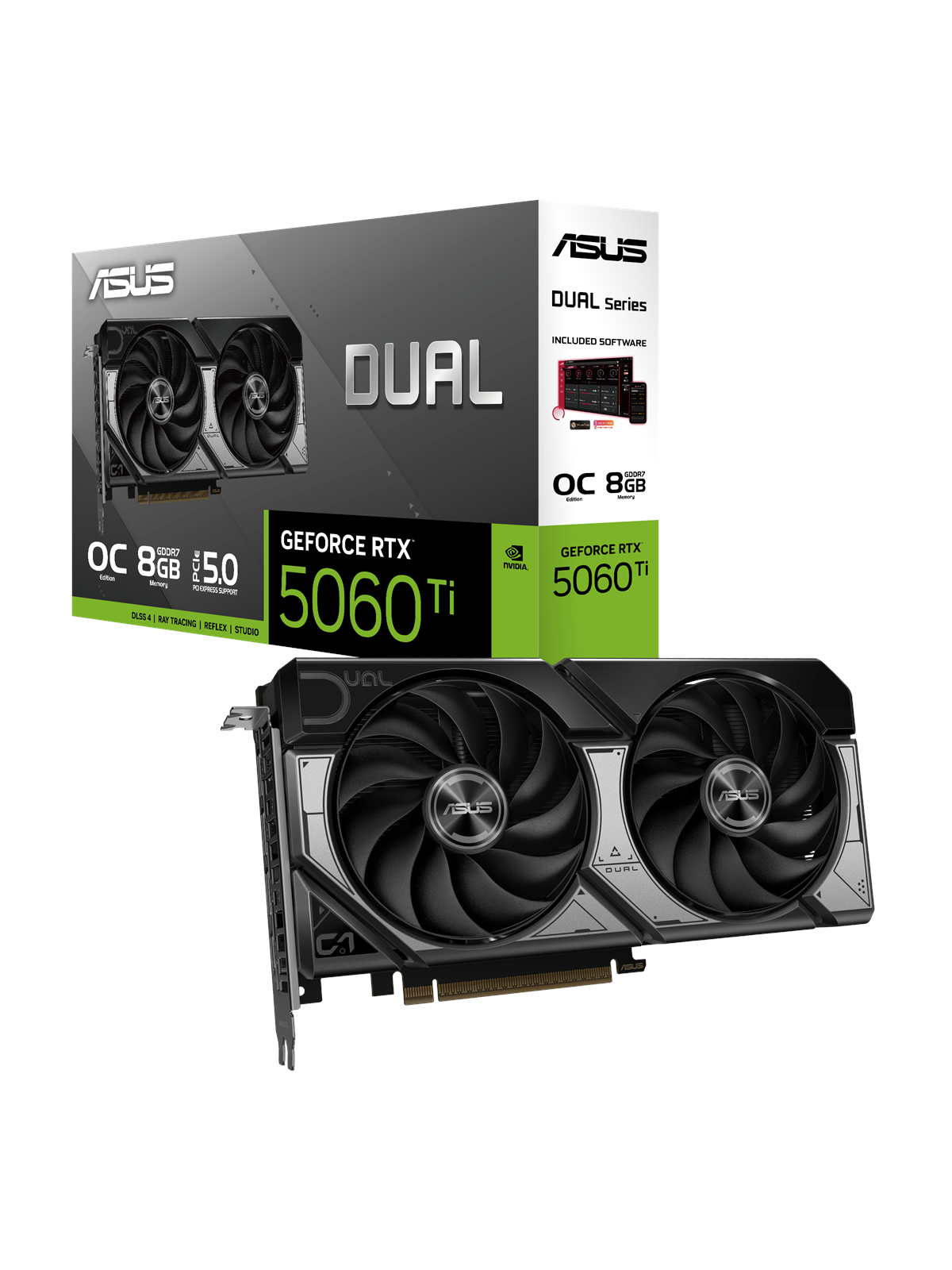 ASUS GeForce RTX 5060 Ti DUAL OC - 8GB GDDR7 RAM - Grafikkort, Grafikkort