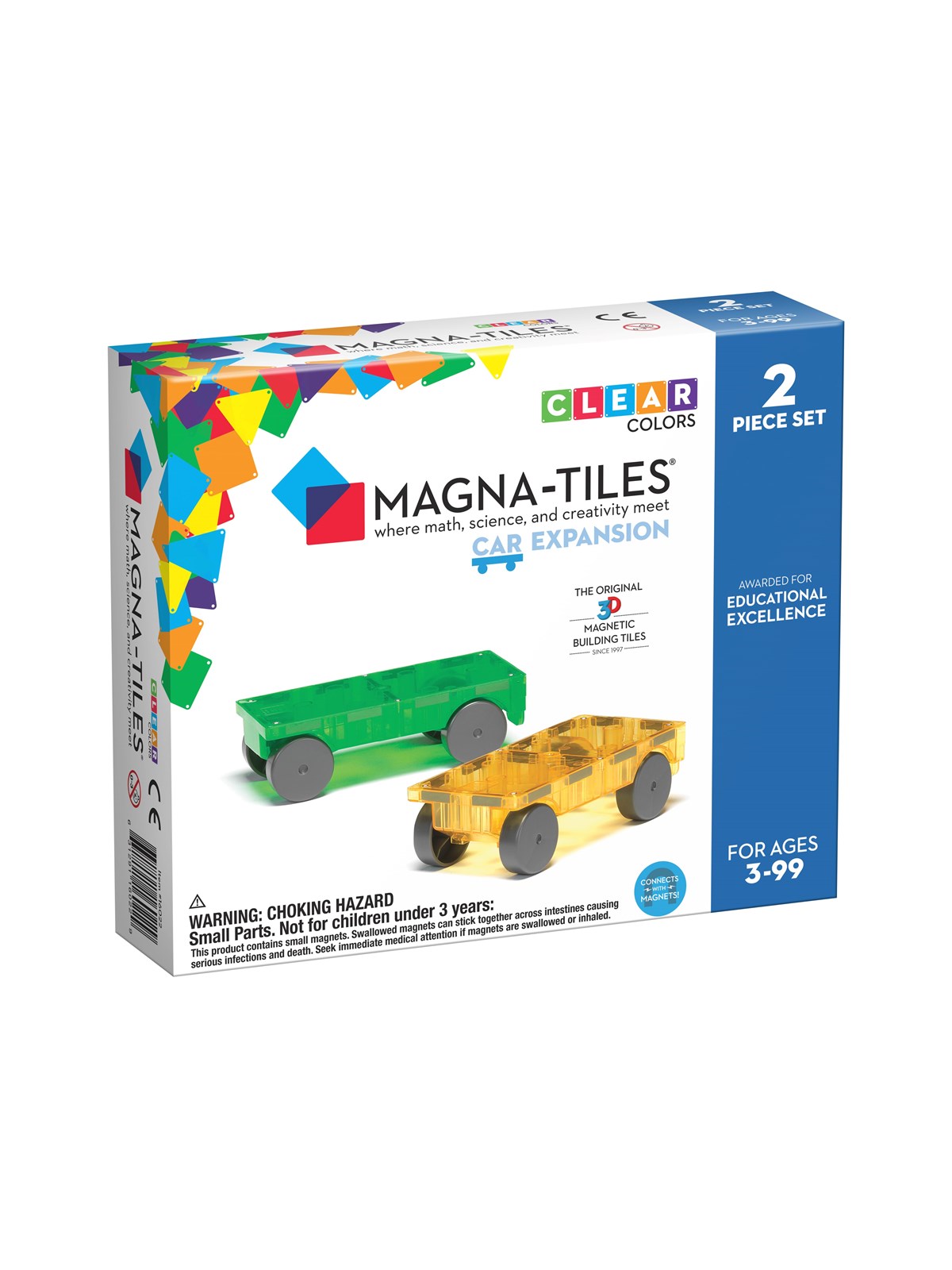 Magna-Tiles Biler 2 stk udvidelsessæt, Konstruktionslegetøj