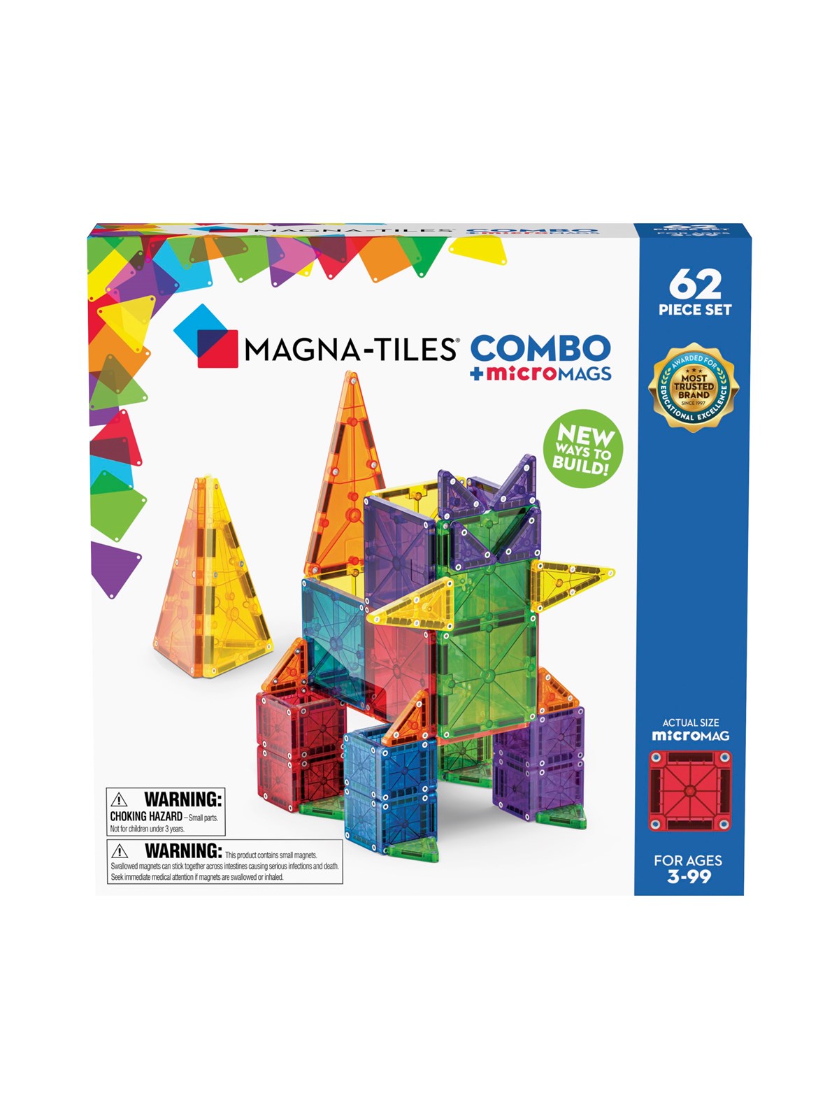 Magna-Tiles MicroMAGS Kombi 62 stk, Konstruktionslegetøj