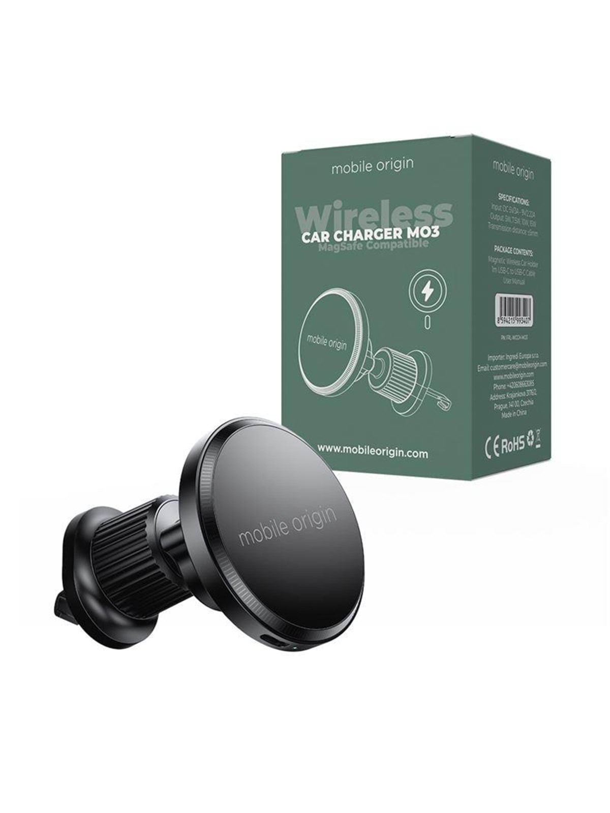 Mobile Origin Wireless Car Charger CA3 - MagSafe Compatible, Mobil Oplader