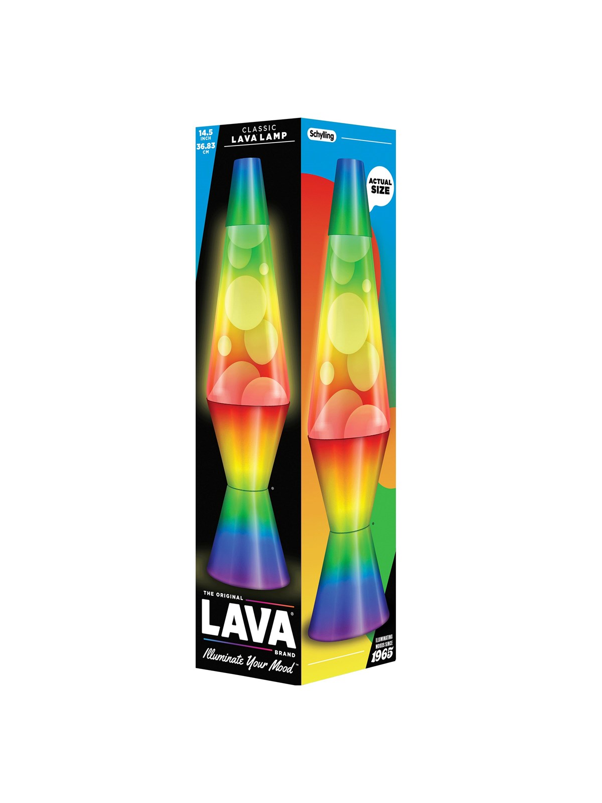 Lava Lamp 37cm White/Tri-colour Rainbow Base, Børnelampe