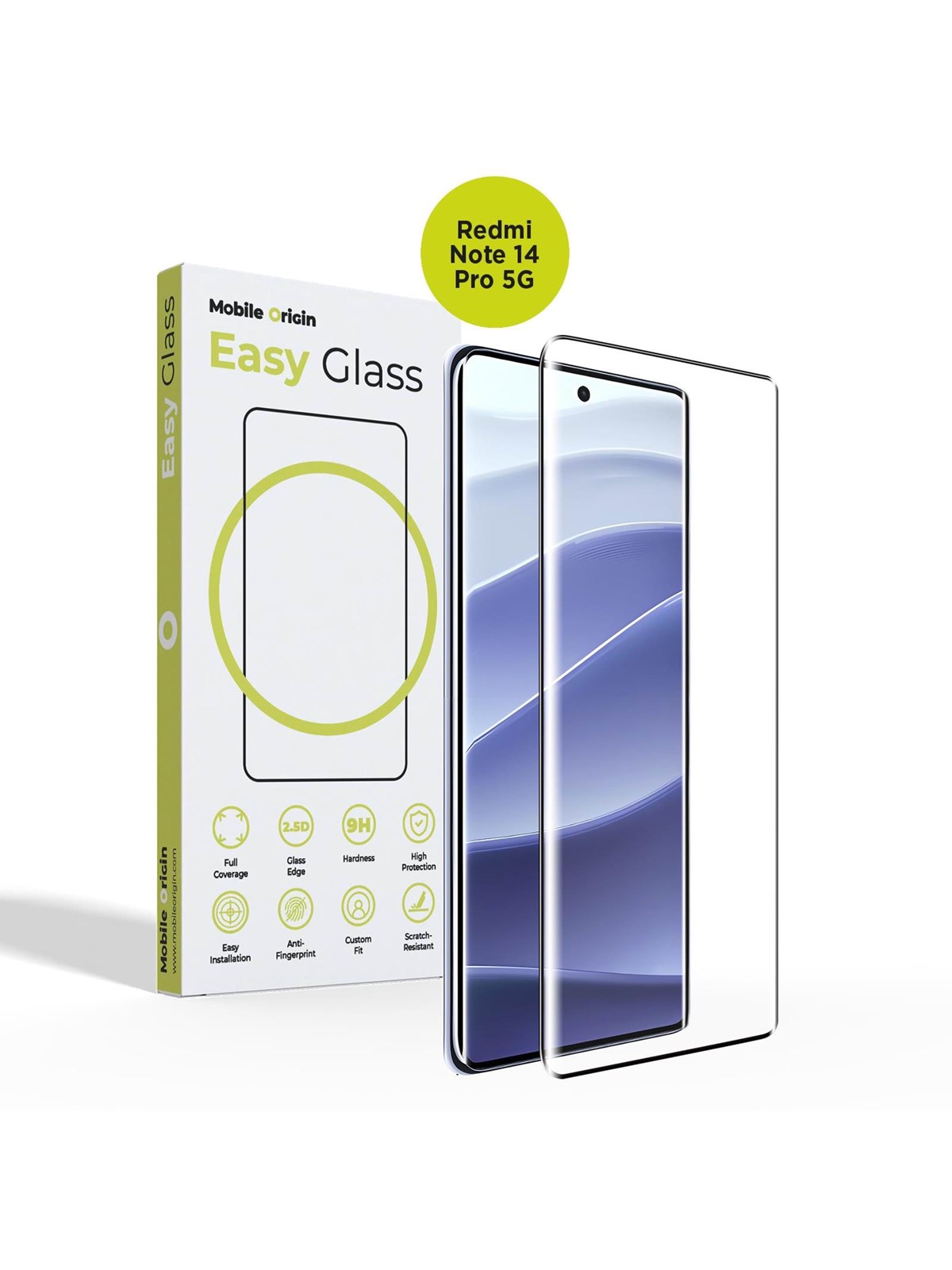 Mobile Origin EasyGlass Redmi Note 14 Pro 5G, Beskyttelsesglas
