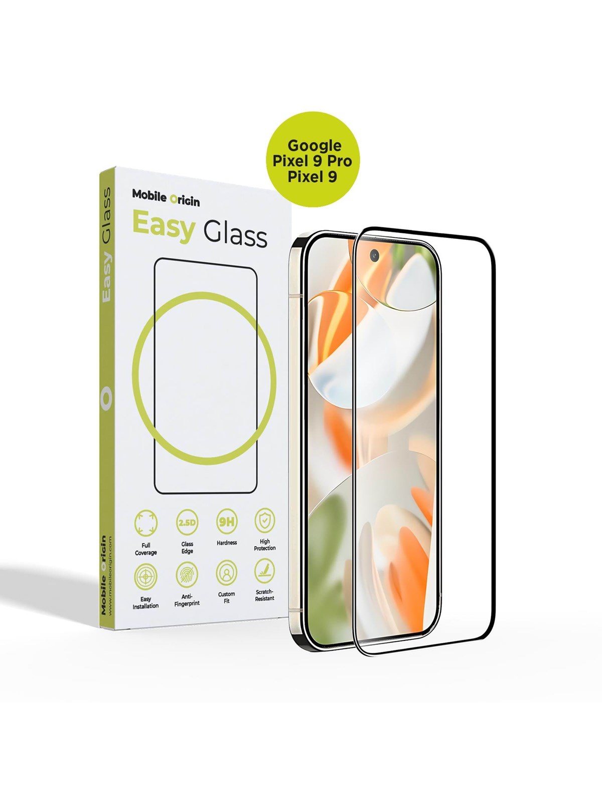 Mobile Origin EasyGlass - Google Pixel 9 Pro/Pixel 9, Beskyttelsesglas