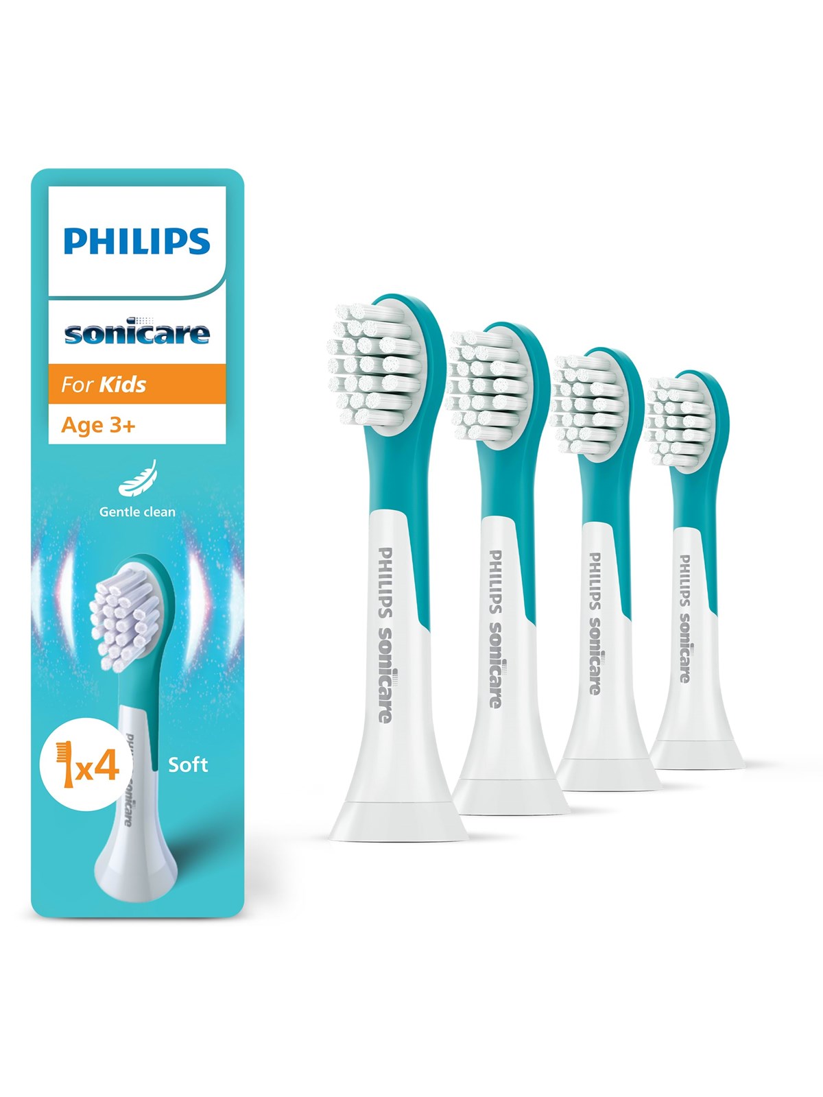 Philips Tandbørstehoveder Sonicare For Kids - White - 4 pcs, El Tandbørste