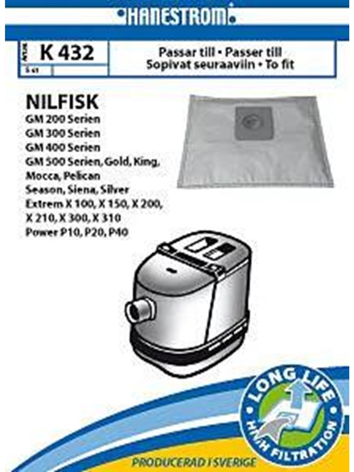hanestrøm Vacuum Cleaner Bags K432