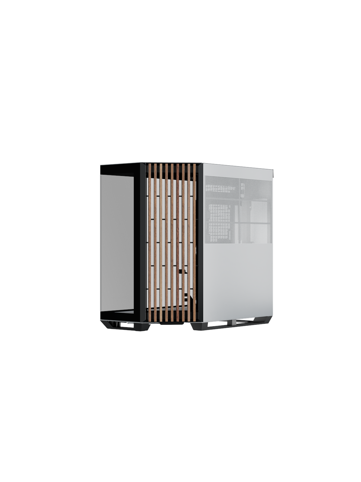 APNX V1 Black/White/Wood - Kabinet - Miditower - Hvid, Kabinet