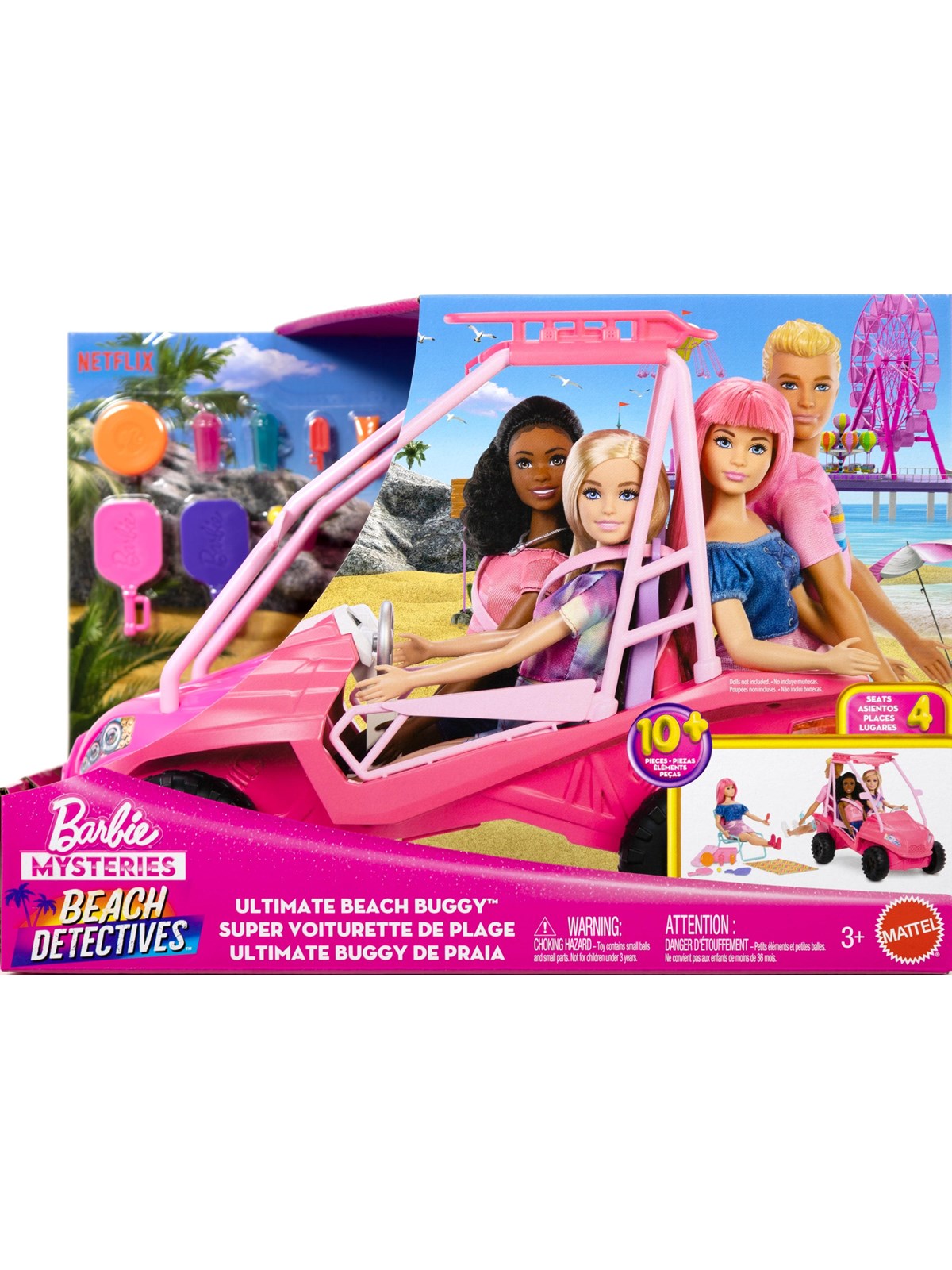 Barbie Mysteries: Beach Detectives Ultimate Beach Buggy, Dukker Og Dukketilbehoer