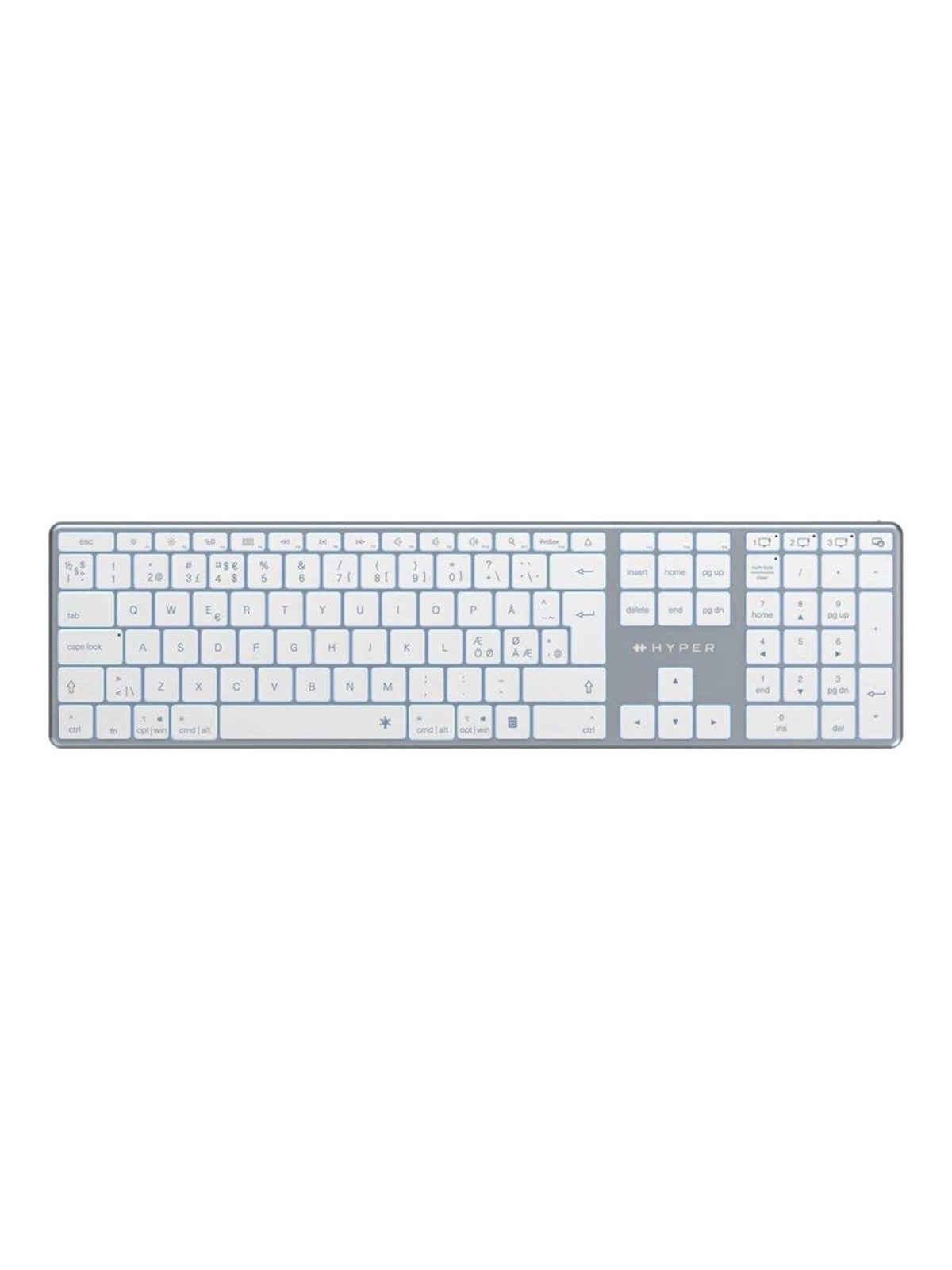 Hyper Space Next Bluetooth Wireless - Tastatur - Nordisk - Grå, Tastatur