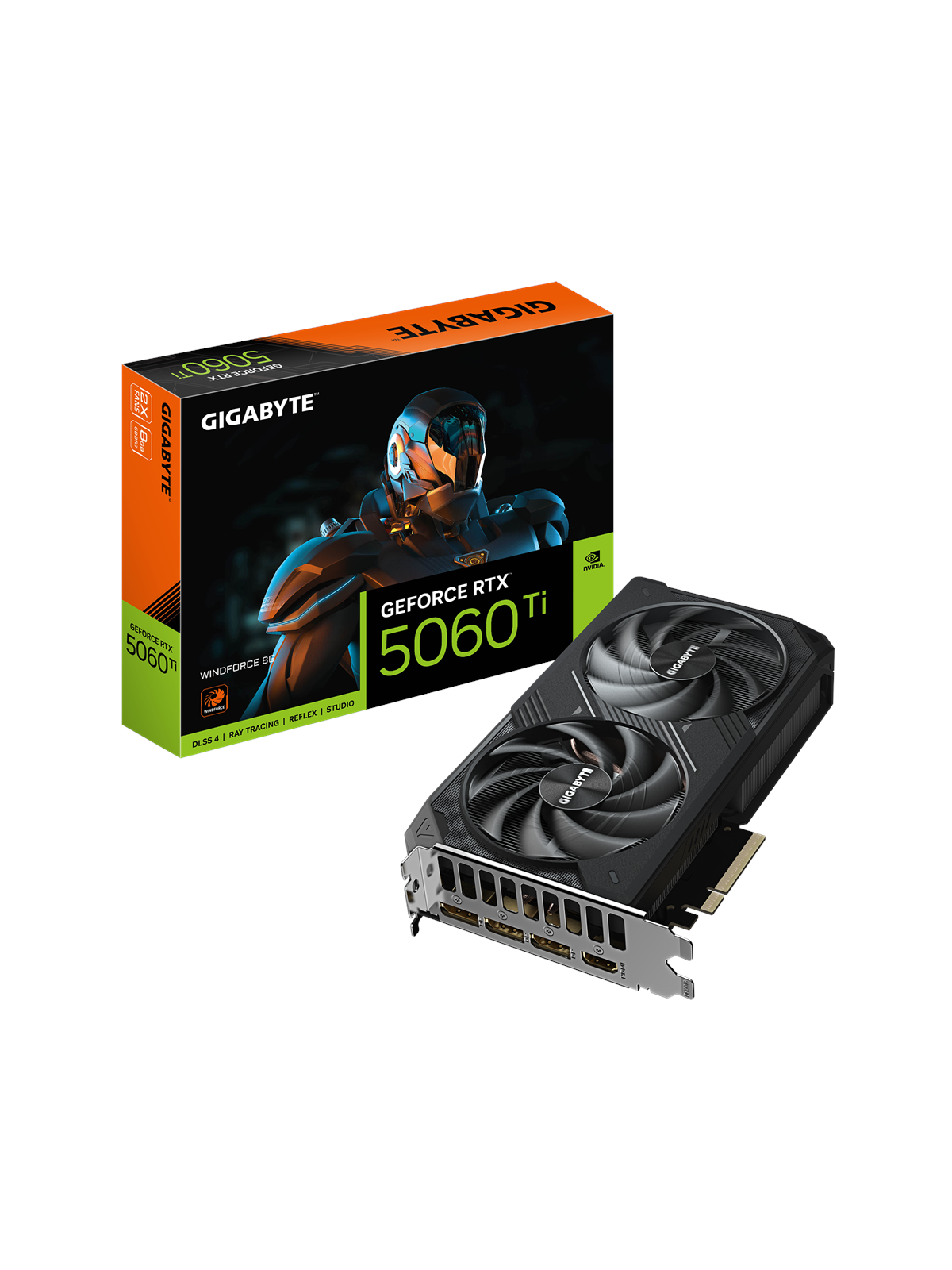 GIGABYTE GeForce RTX 5060 Ti WindForce 2 - 8GB GDDR7 RAM - Grafikkort, Grafikkort