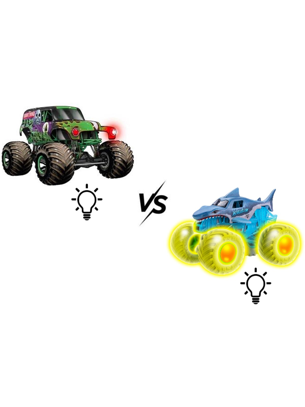 Monster Jam 1:43 Glowing Light 2 Pack, Legetøjsbil