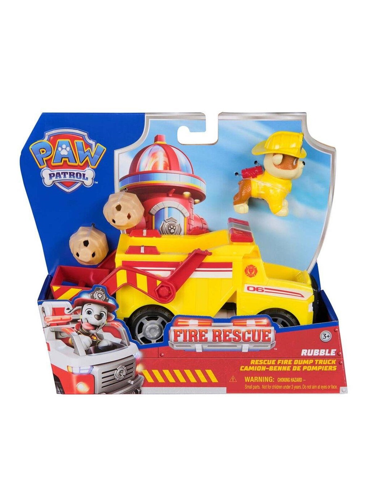 Paw Patrol Fire Rescue: Rubble Rescue Fire Dump Truck, Legetøjsbil