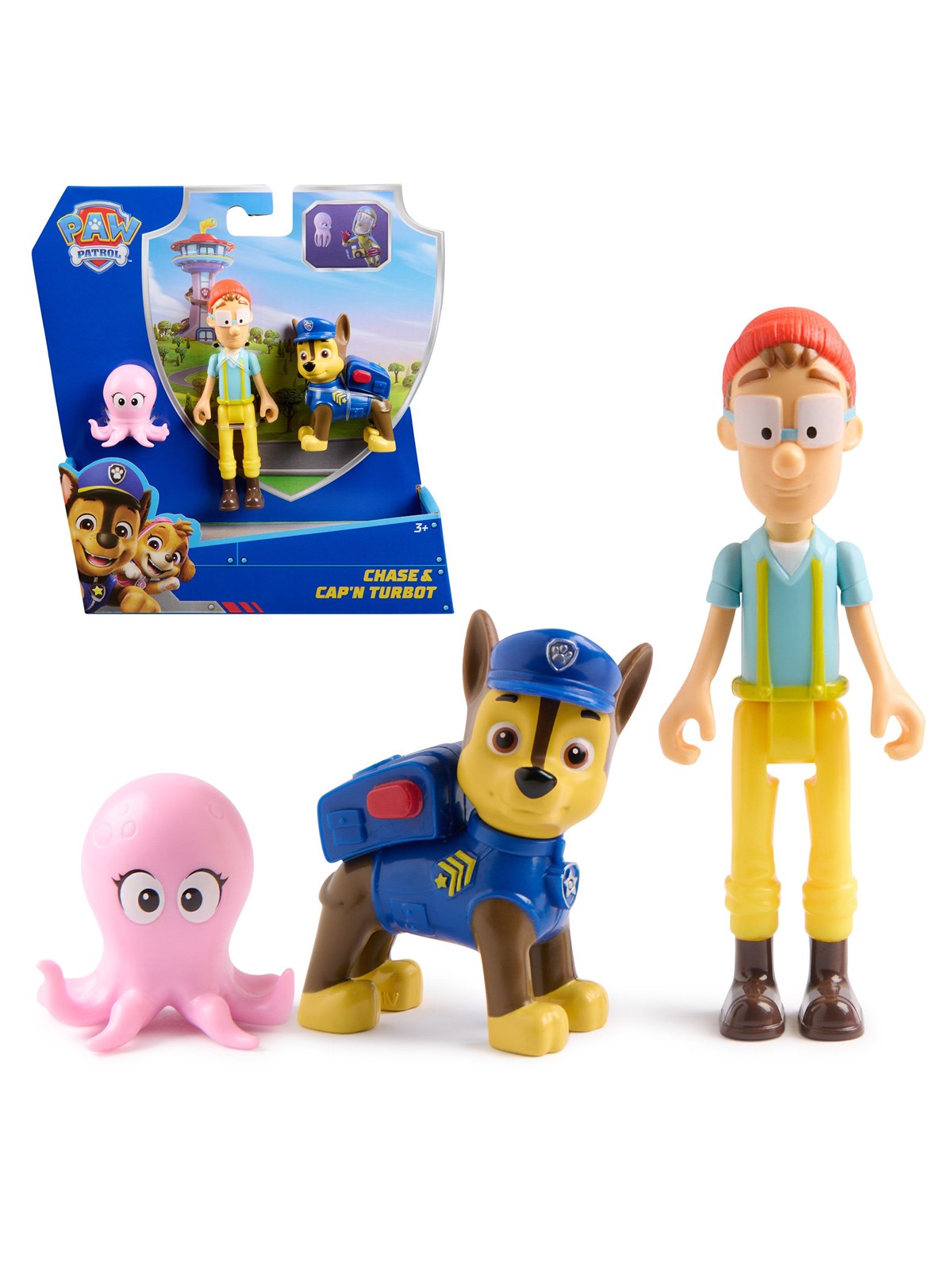 Paw Patrol Chase & Captain Turbot Figure Pack with Baby Octopus, Figur