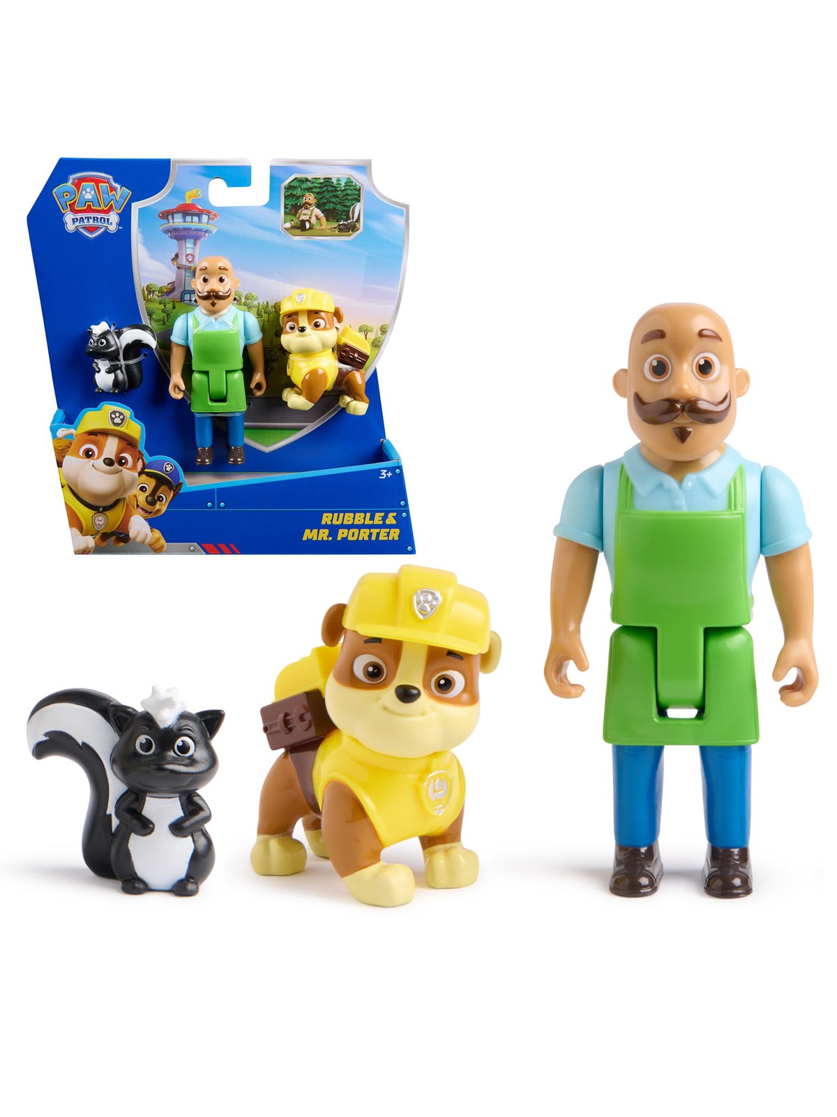 Paw Patrol Rubble & Mr Porter Figure Pack with Skunk, Figur