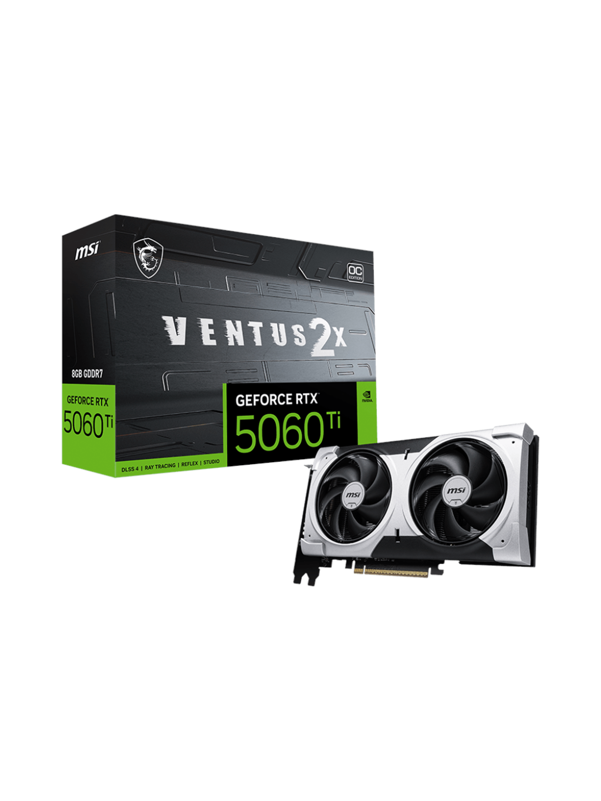 MSI GeForce RTX 5060 Ti VENTUS 2X Plus OC - 8GB GDDR7 RAM - Grafikkort, Grafikkort