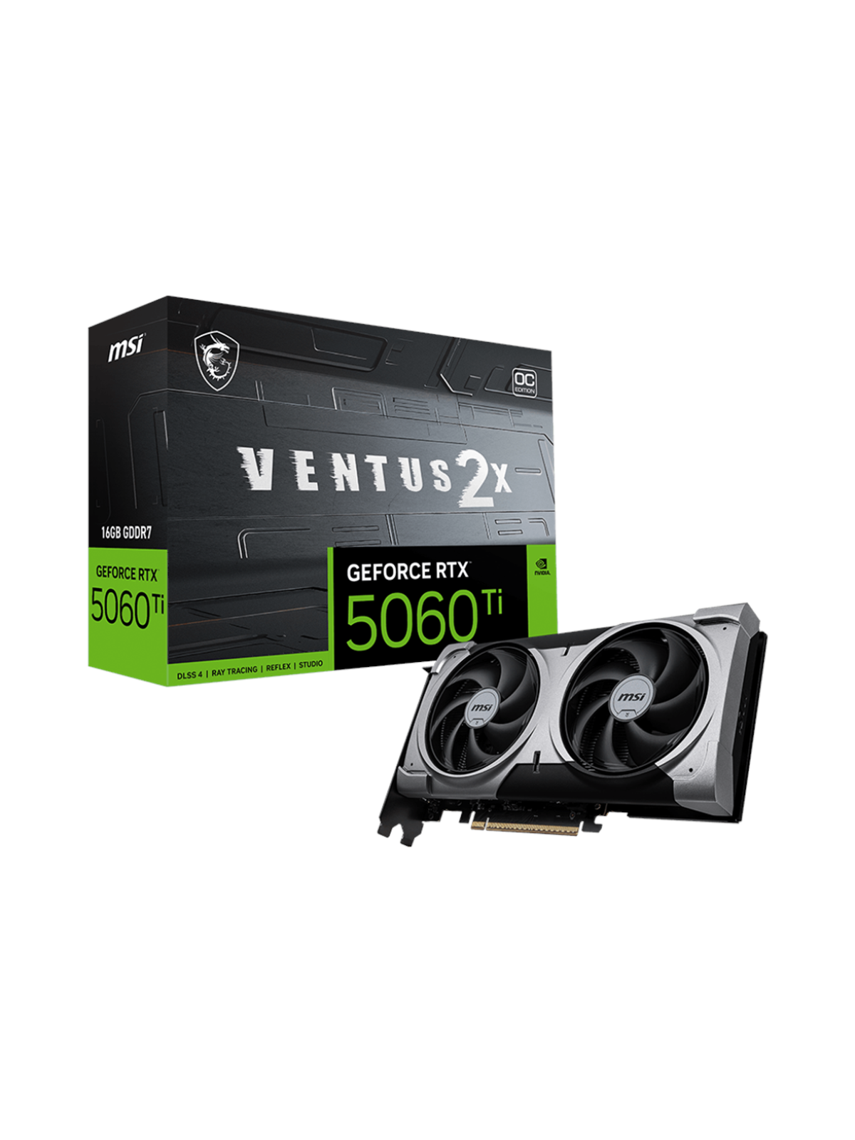 MSI GeForce RTX 5060 Ti VENTUS 2X Plus OC - 16GB GDDR7 RAM - Grafikkort