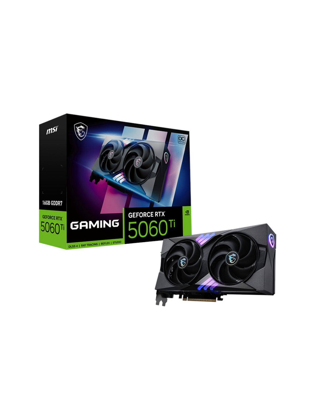 MSI GeForce RTX 5060 Ti GAMING OC - 16GB GDDR7 RAM - Grafikkort, Grafikkort