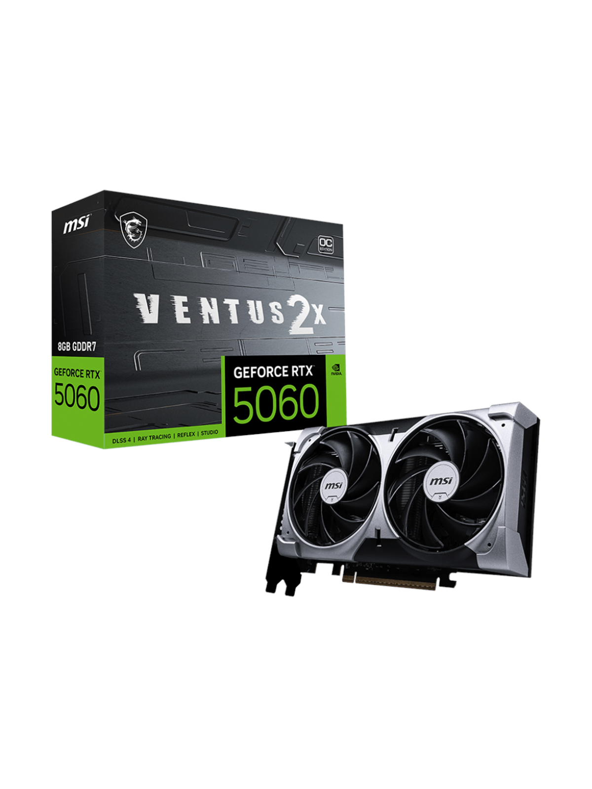 MSI GeForce RTX 5060 VENTUS 2X OC - 8GB GDDR7 RAM - Grafikkort, Grafikkort