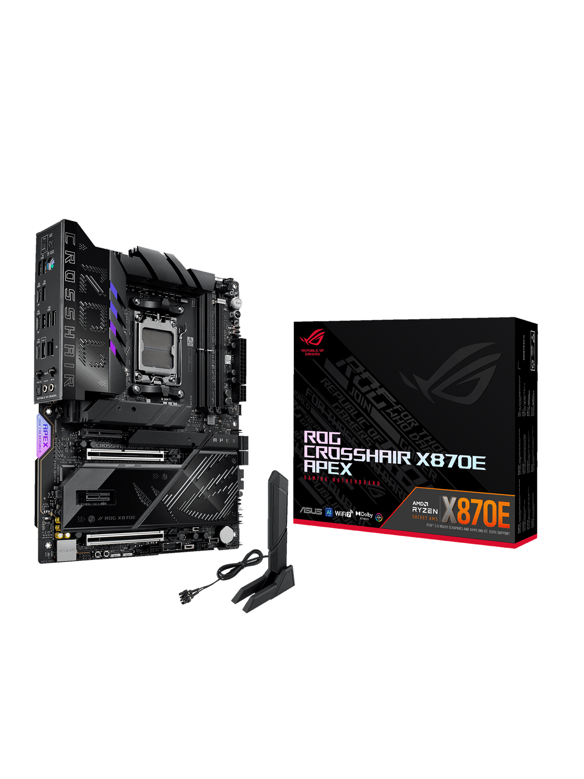 ASUS ROG CROSSHAIR X870E APEX Bundkort - AMD X870E - AMD AM5 socket - DDR5 RAM - ATX