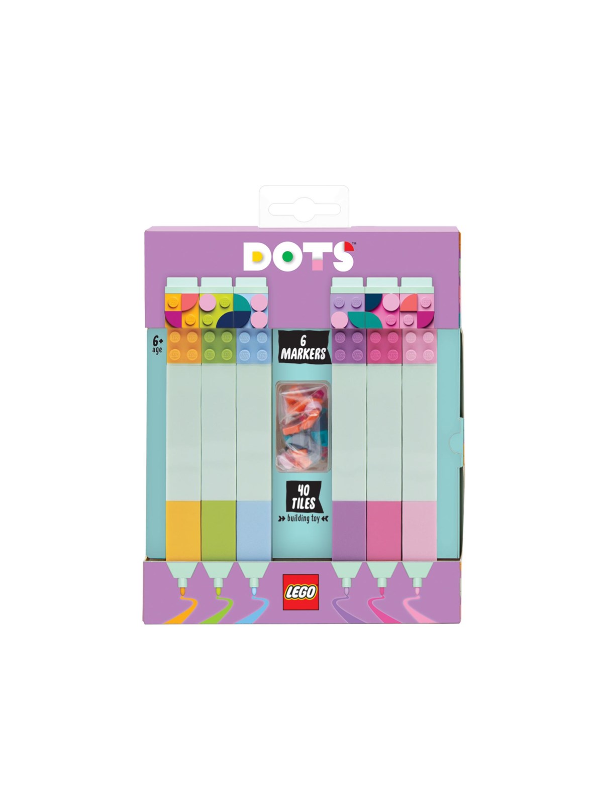 Euromic LEGO DOTS markers 6-pack + 40 colourful tiles, Hobby Artikler