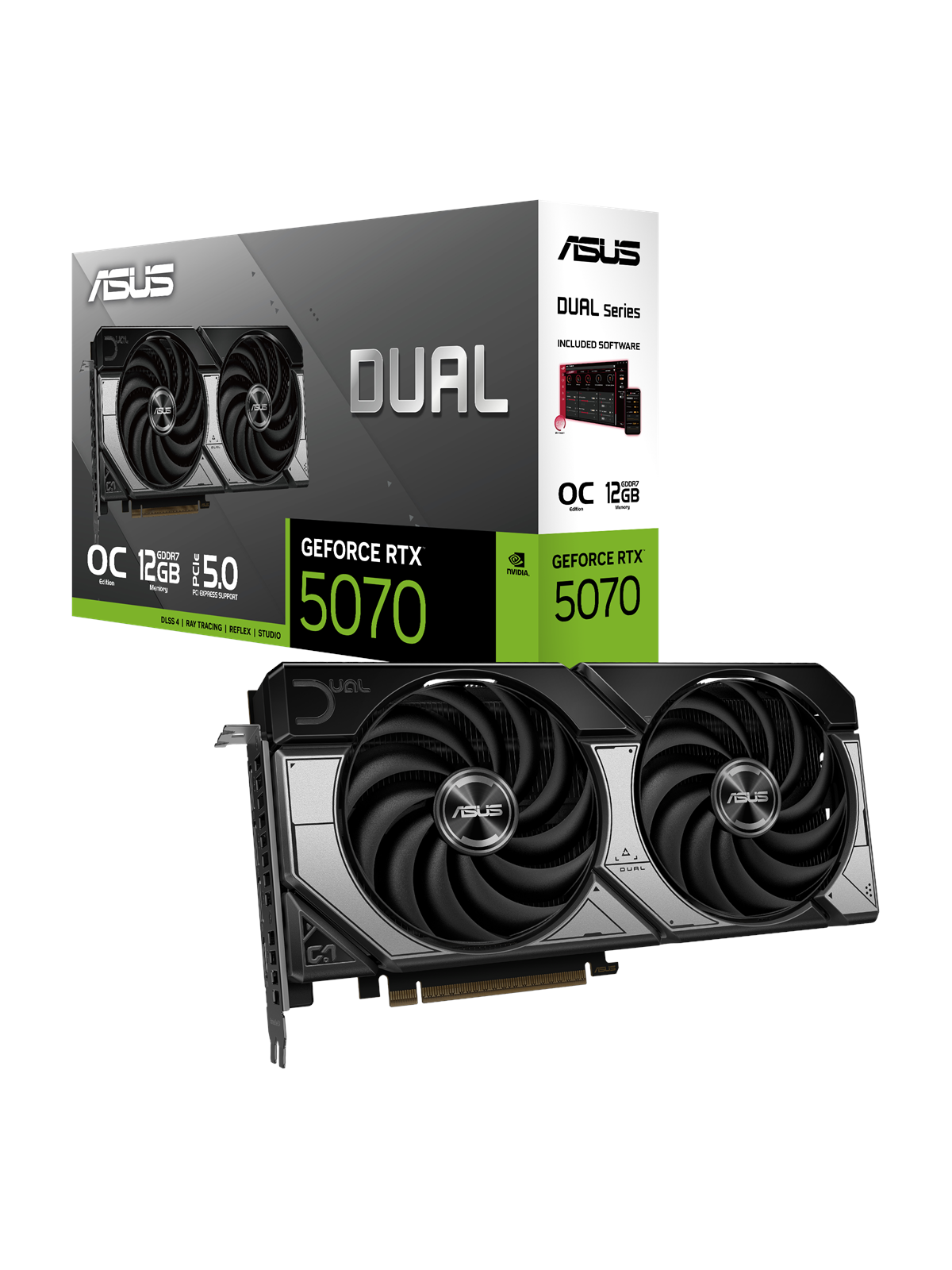 ASUS GeForce RTX 5070 DUAL OC - 12GB GDDR7 RAM - Grafikkort, Grafikkort
