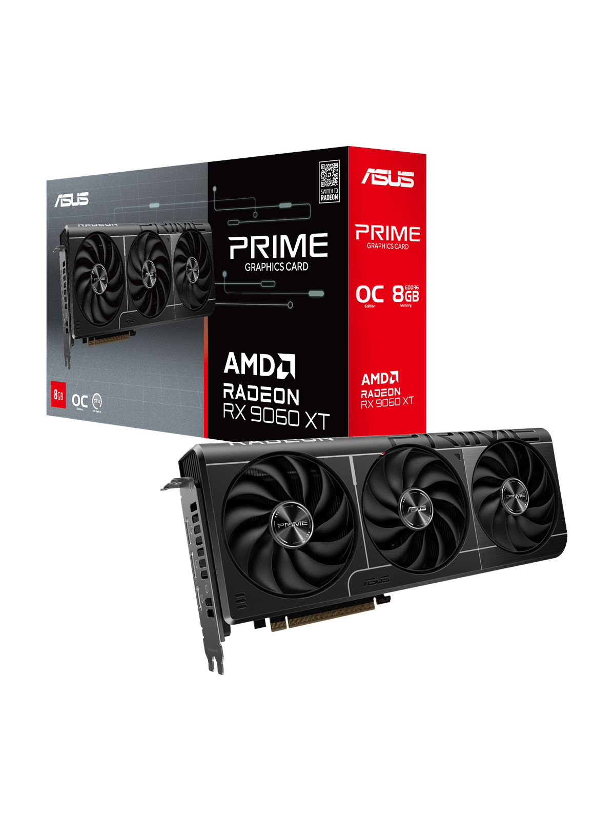 ASUS Radeon RX 9060 XT Prime OC - 8GB GDDR6 RAM - Grafikkort, Grafikkort