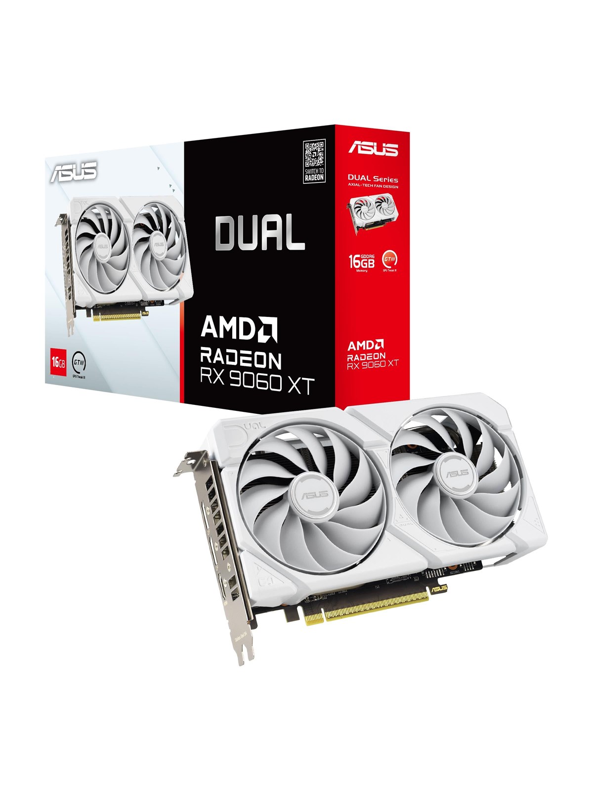 ASUS Radeon RX 9060 XT DUAL White - 16GB GDDR6 RAM - Grafikkort, Grafikkort