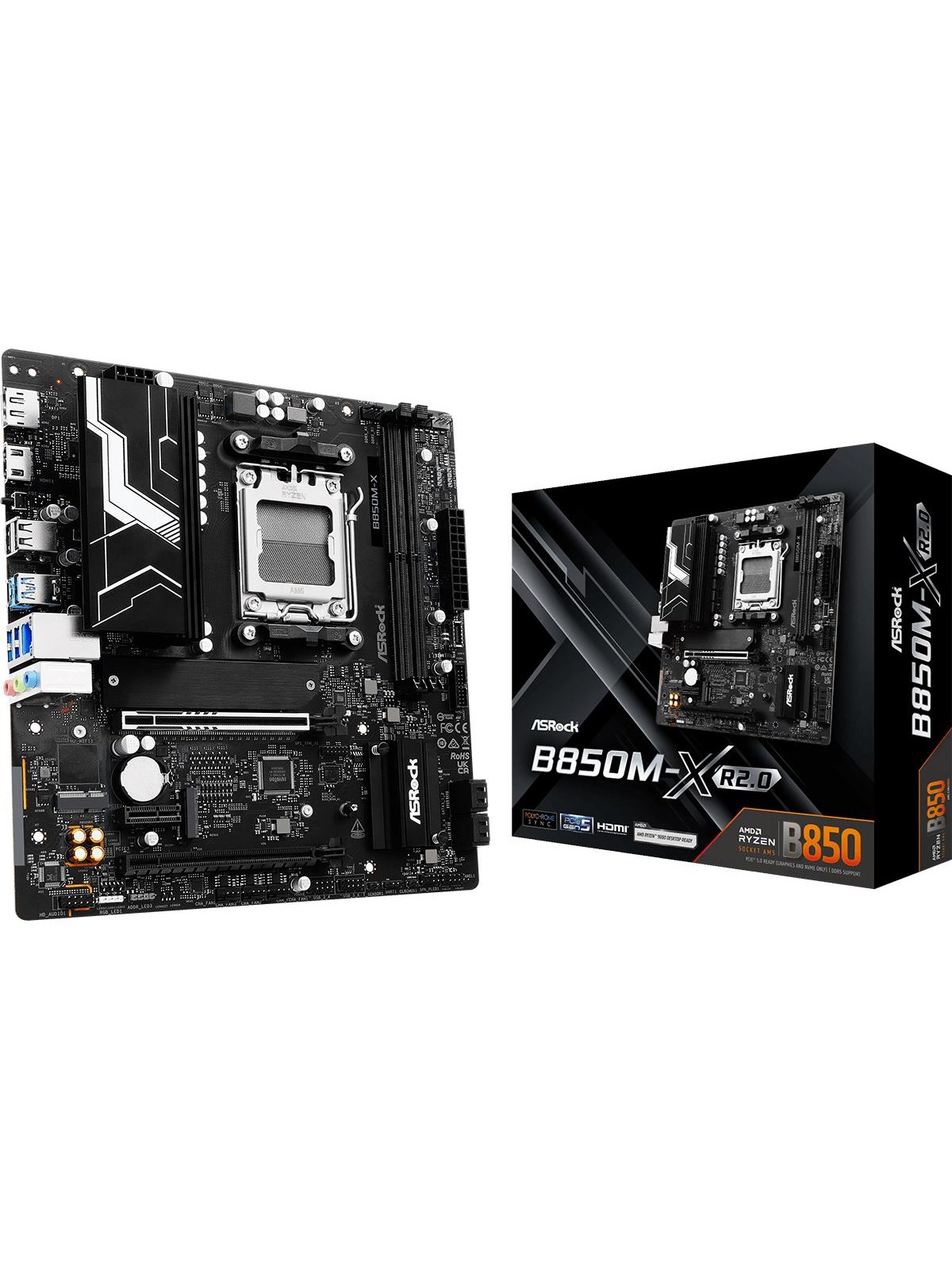 ASRock B850M-X R2.0 Bundkort - AMD B850 - AMD AM5 socket - DDR5 RAM - Micro-ATX