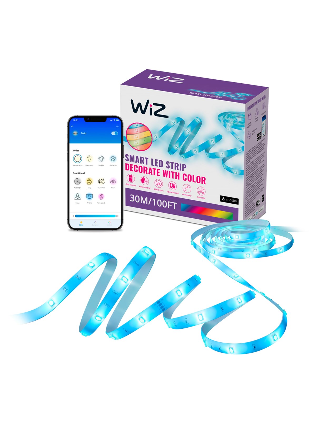 WiZ RGB LED strip 30m, Smart Home